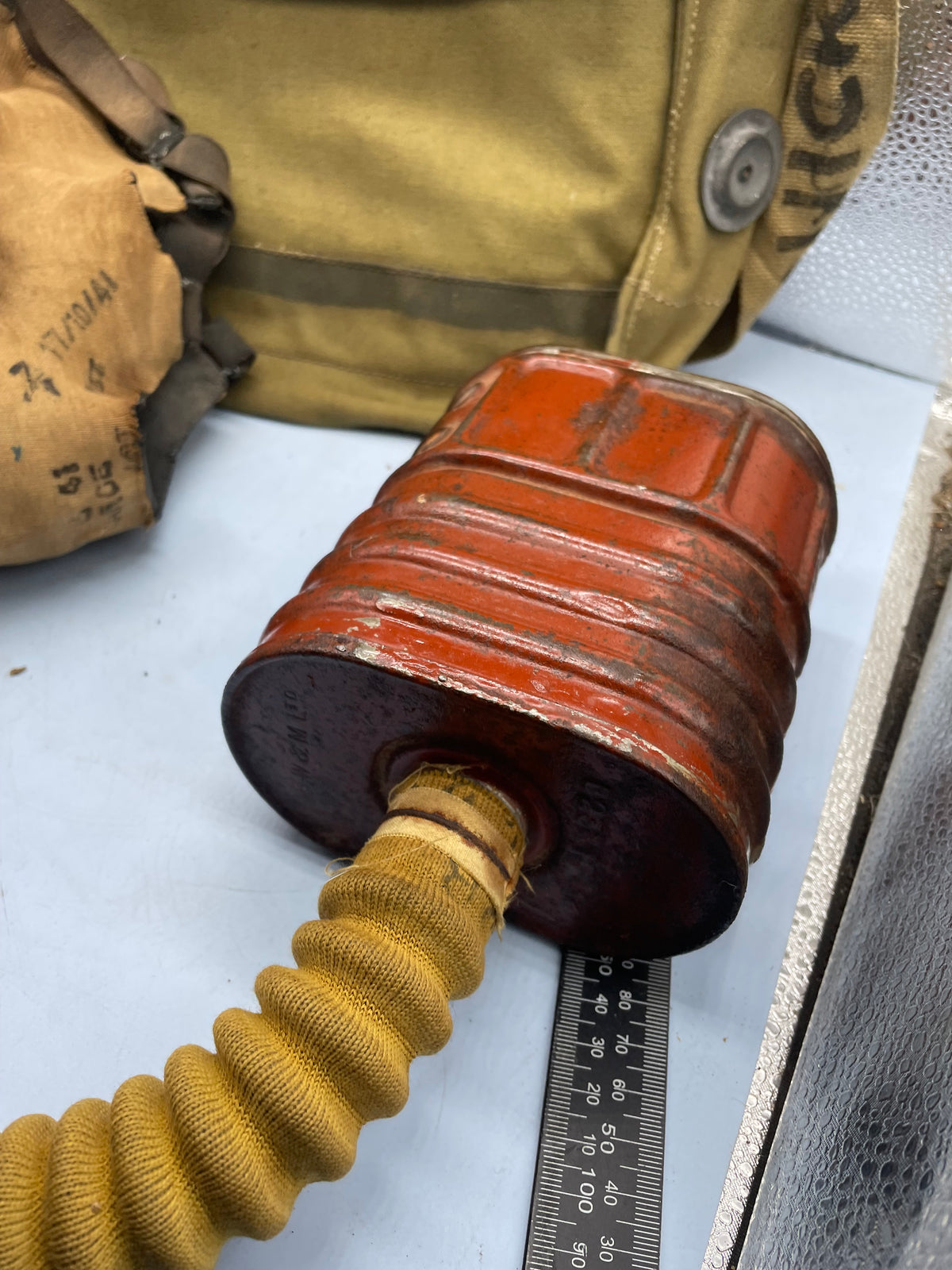 WW2 British Army T-Mic General Service Gas Mask in Bag - The Militaria Shop