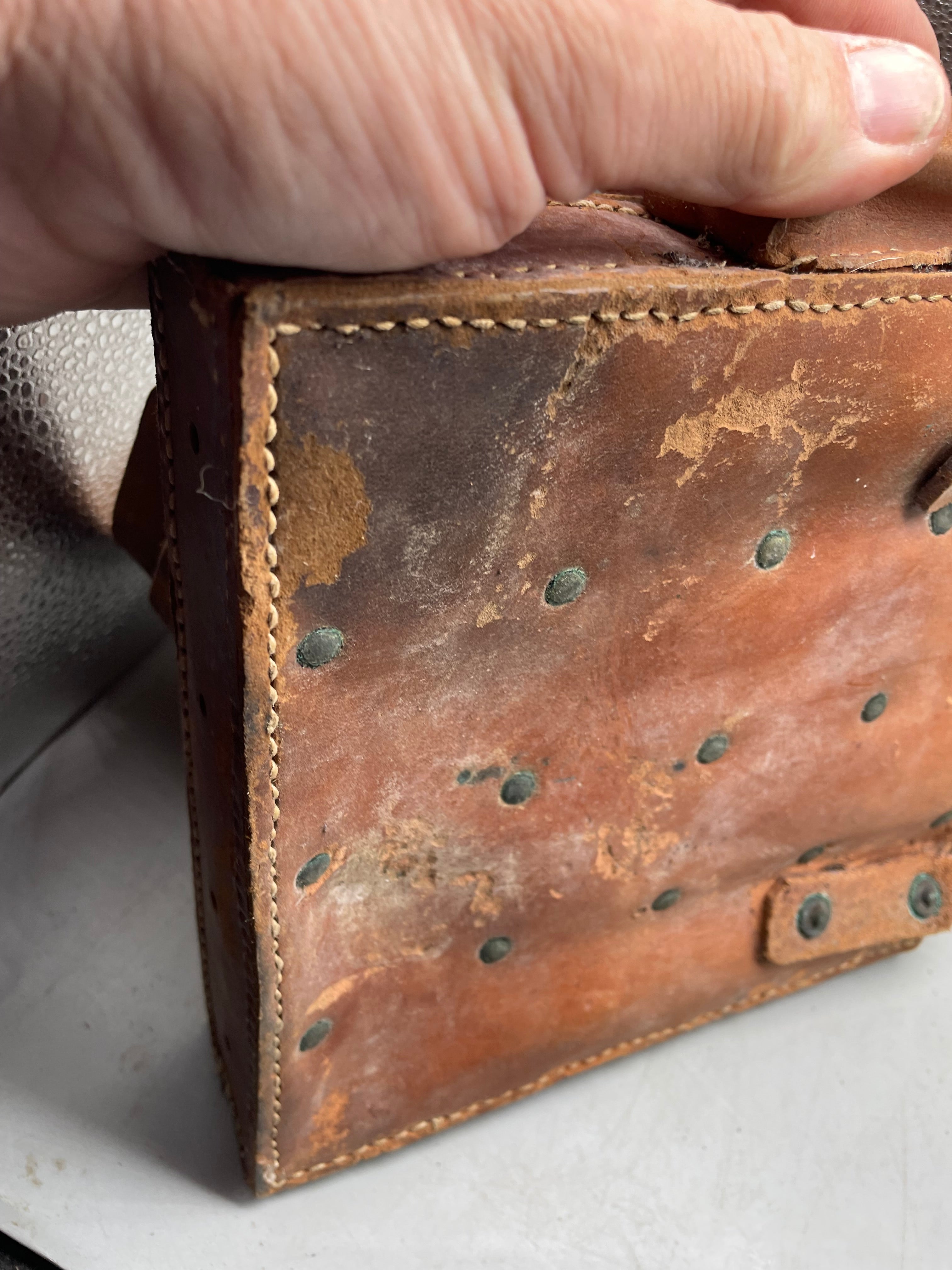 Original WW2 Era Swedish Army Leather Magazine Carrying Bag - The Militaria Shop