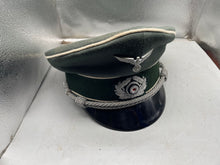 Load image into Gallery viewer, WW2 German Army Officers Visor Cap with Badges - The Militaria Shop