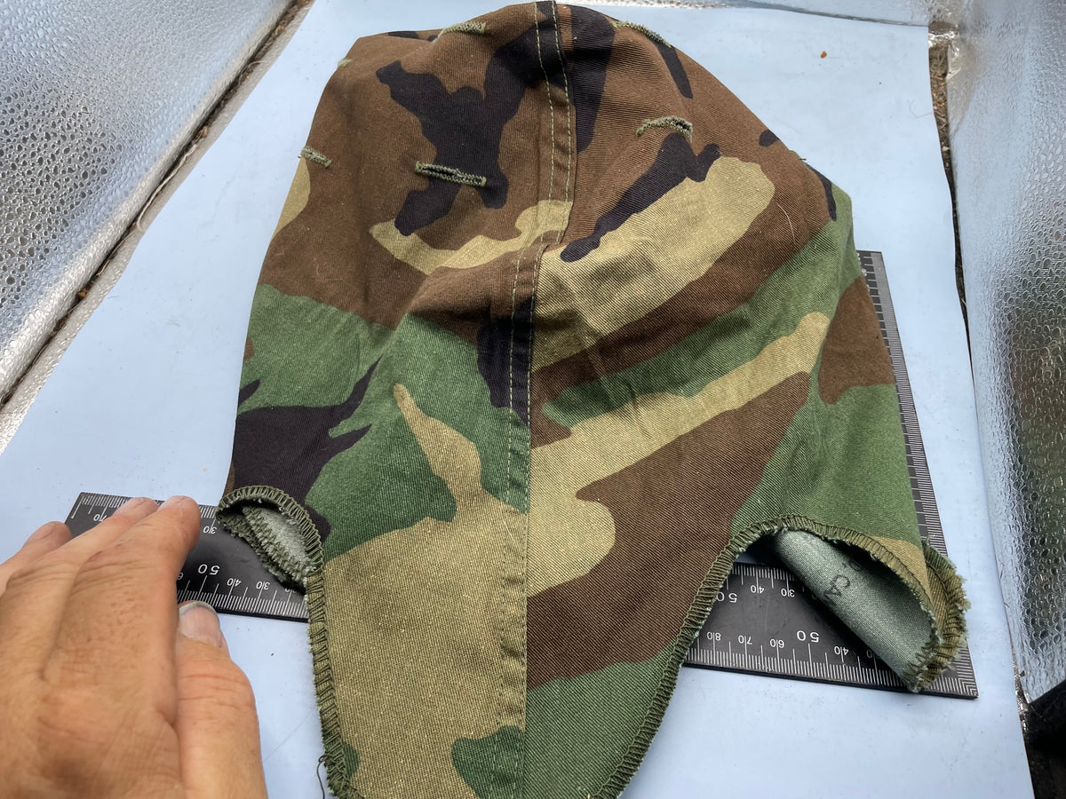 Original US Army Woodland Camouflage Helmet Cover in Good Condition - The Militaria Shop