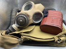 Load image into Gallery viewer, Original WW2 British Army Long-Hose Gas Mask with Bag - Stunning Condition - The Militaria Shop
