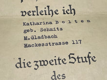 Load image into Gallery viewer, Original WW2 German Mother's Cross in Silver with Certificate - Adolf Hitler Signature - The Militaria Shop