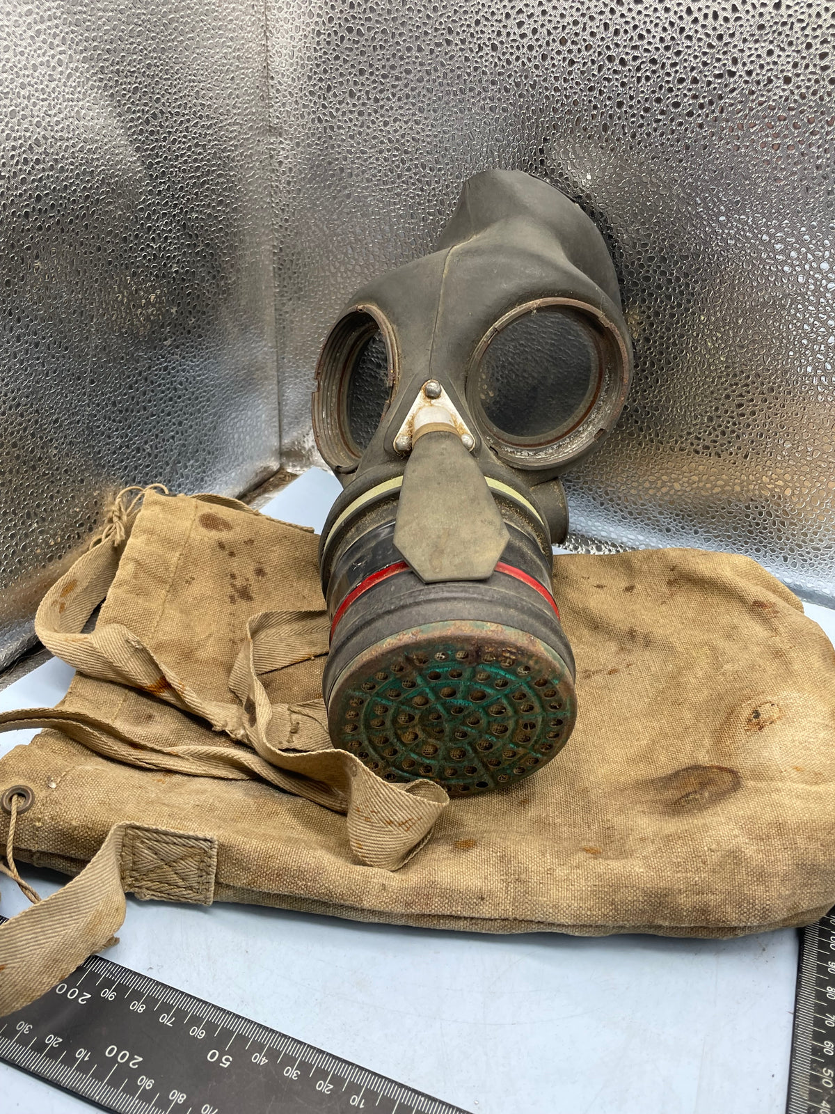 Original WW2 British Home Front Warden's Gas Mask with Filter in Bag - The Militaria Shop