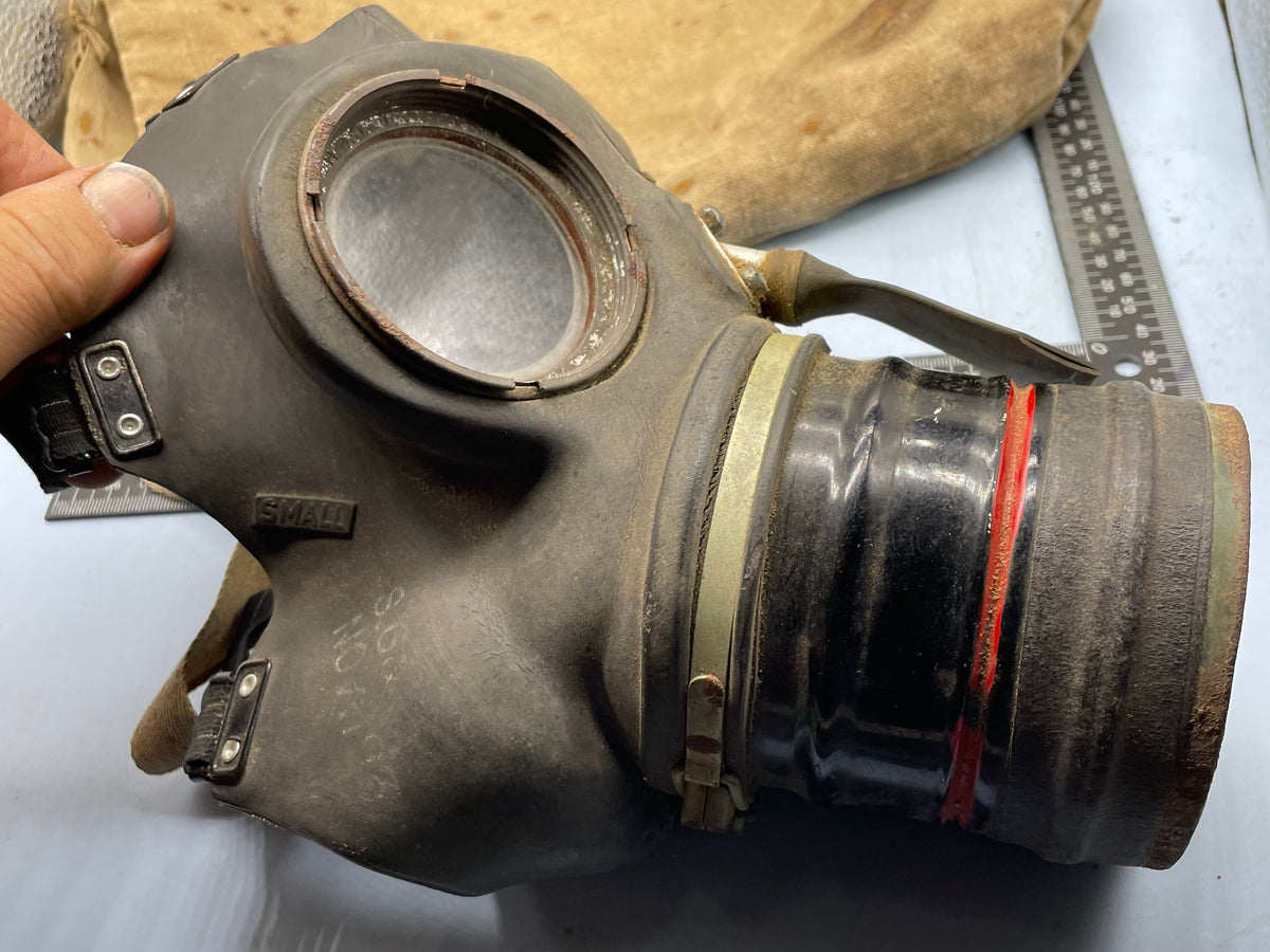Original WW2 British Home Front Warden's Gas Mask with Filter in Bag - The Militaria Shop