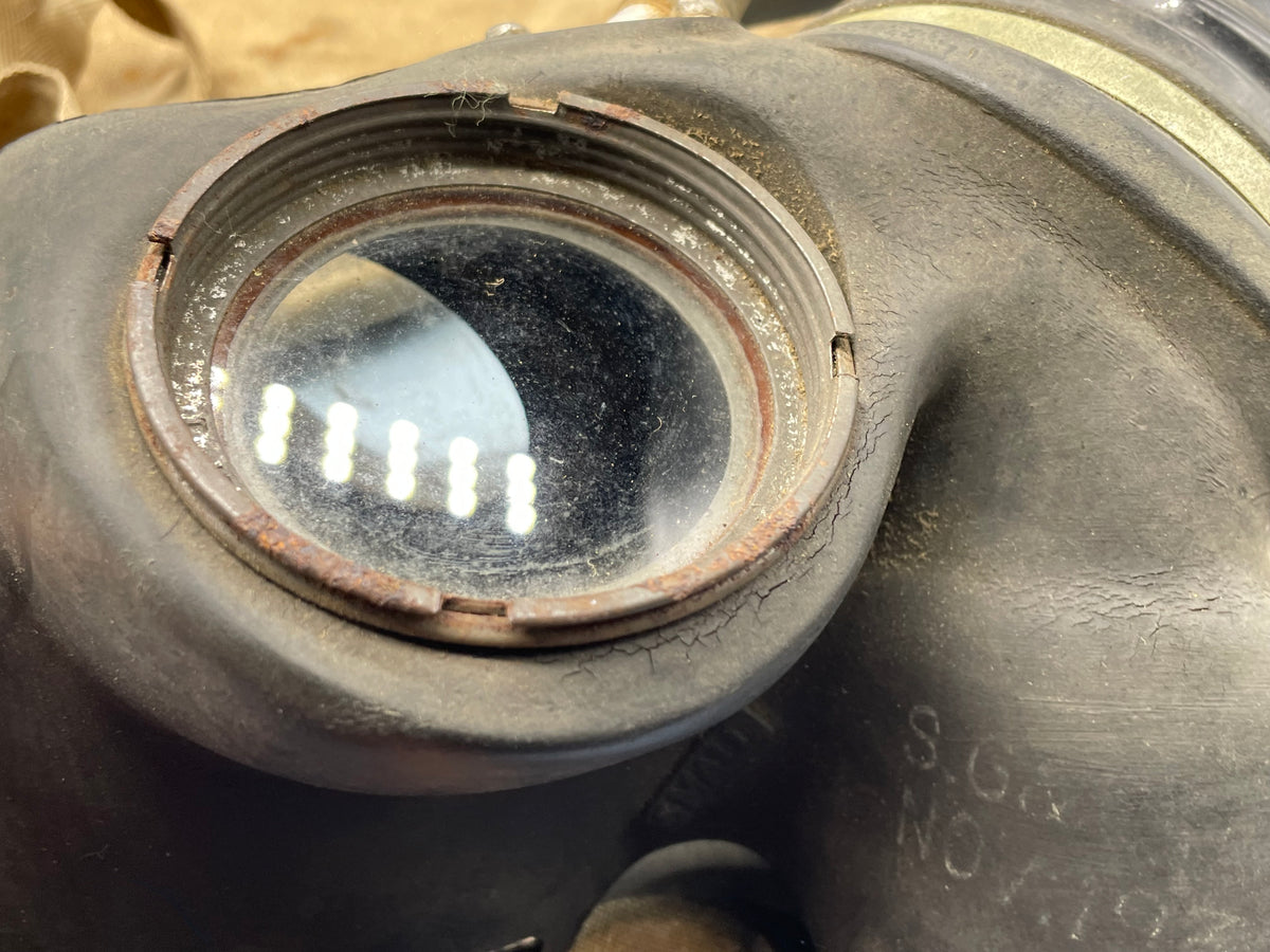 Original WW2 British Home Front Warden's Gas Mask with Filter in Bag - The Militaria Shop