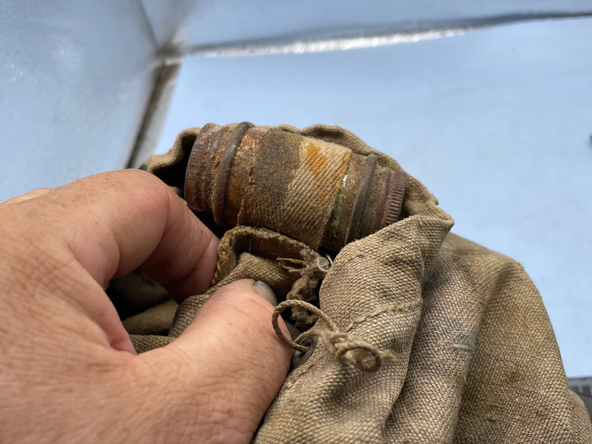 Original WW2 British Home Front Warden's Gas Mask with Filter in Bag - The Militaria Shop