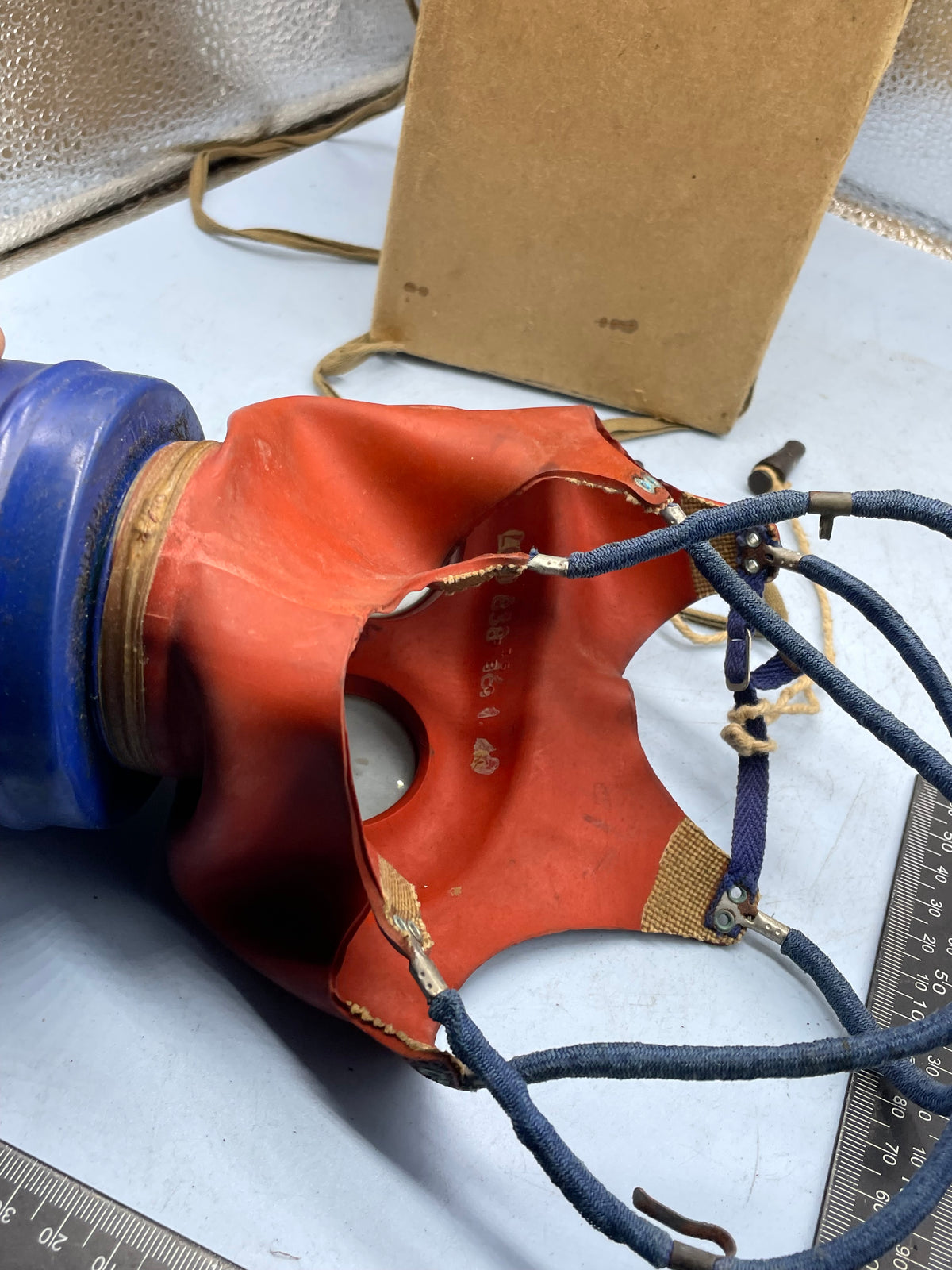 Original WW2 British Home Front Childs Mickey Mouse Gas Mask in original cardboard box with Earplugs - The Militaria Shop