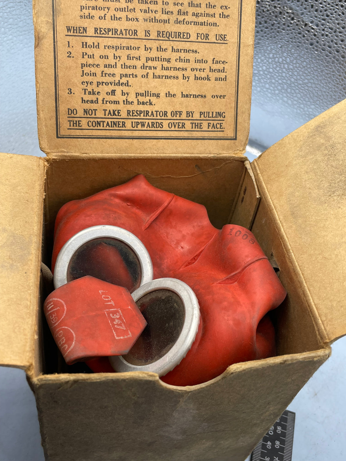 Original WW2 British Home Front Childs Mickey Mouse Gas Mask in the original cardboard box. - The Militaria Shop