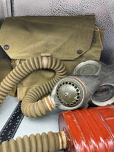 Charger l'image dans la galerie, Original WW2 Long Hose British Army Gas Mask & Bag 1941 Dated - The Militaria Shop