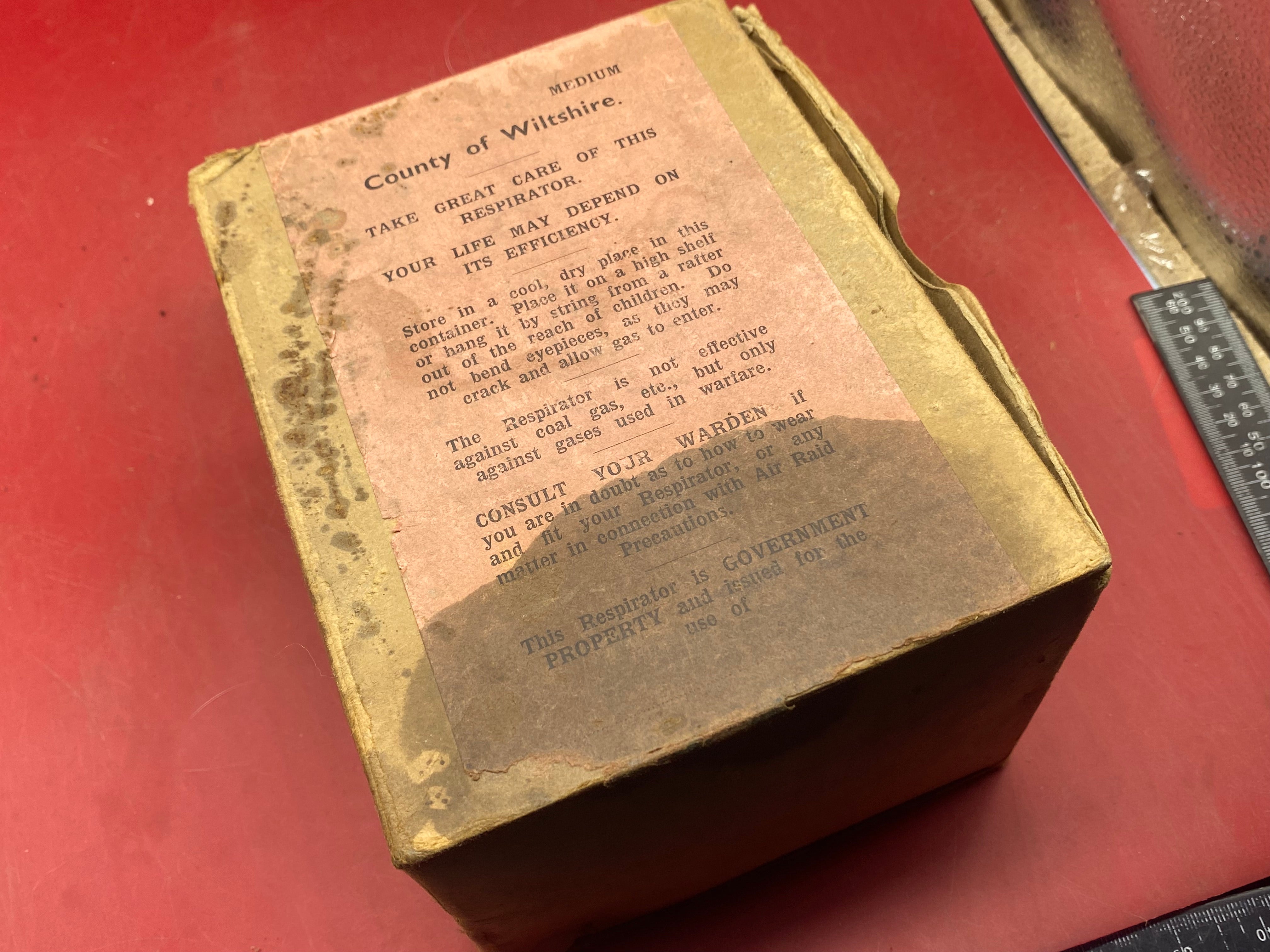 Original WW2 British Home Front Labelled Civilian Gas Mask in Box of Issue - The Militaria Shop