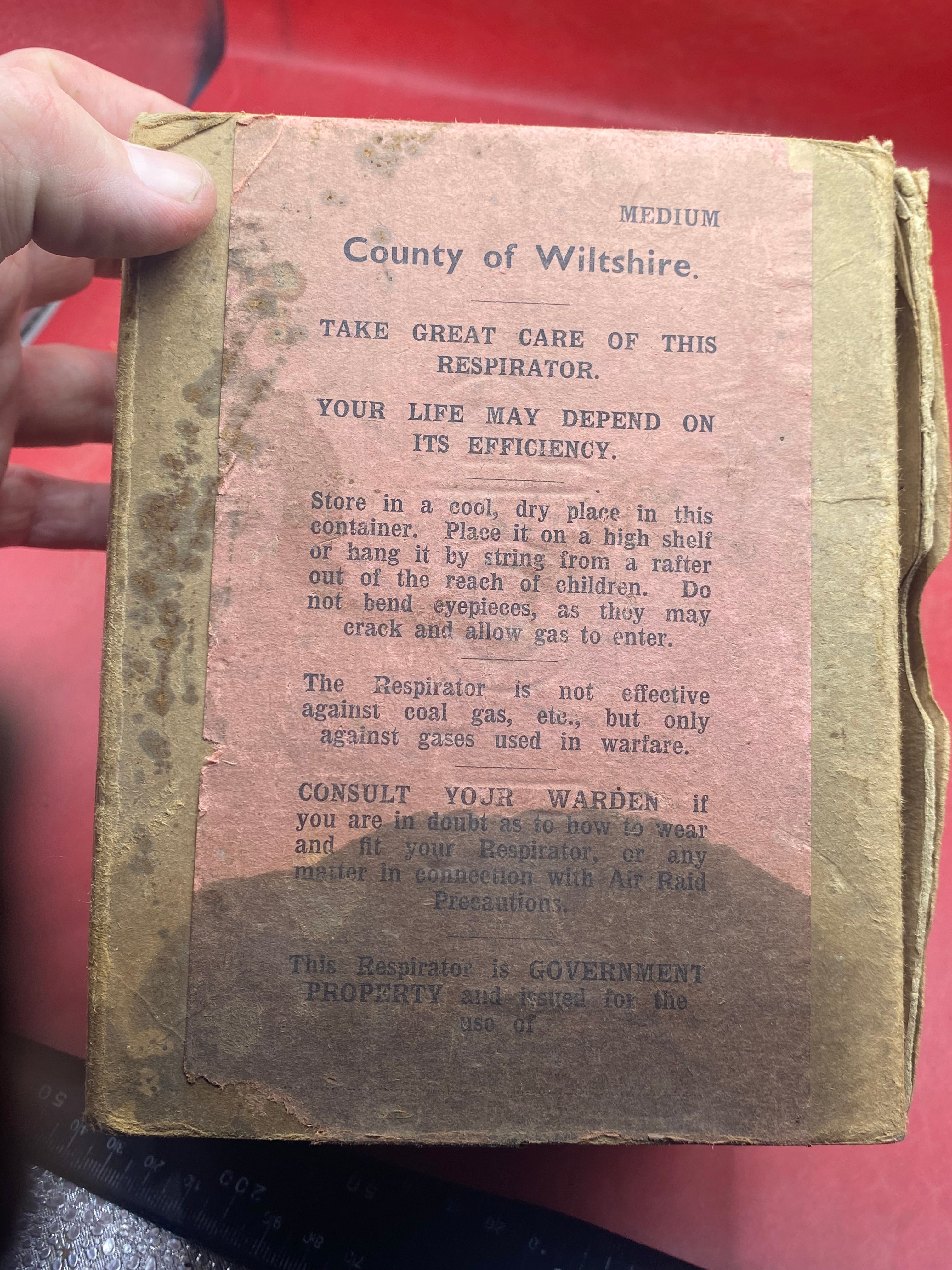 Original WW2 British Home Front Labelled Civilian Gas Mask in Box of Issue - The Militaria Shop