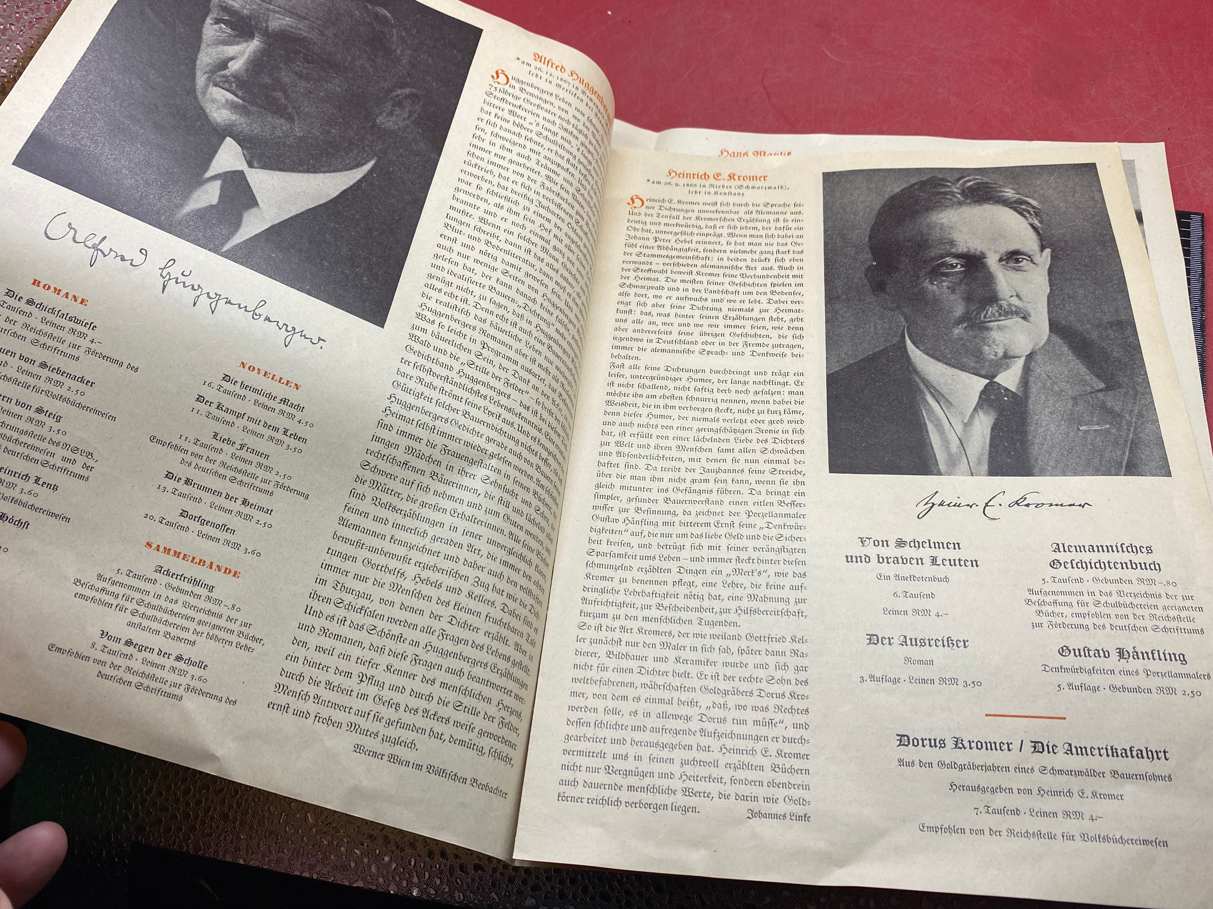 WW2 German Paperwork Entitled Landscape and history - Ten German Poets & Their Works - The Militaria Shop