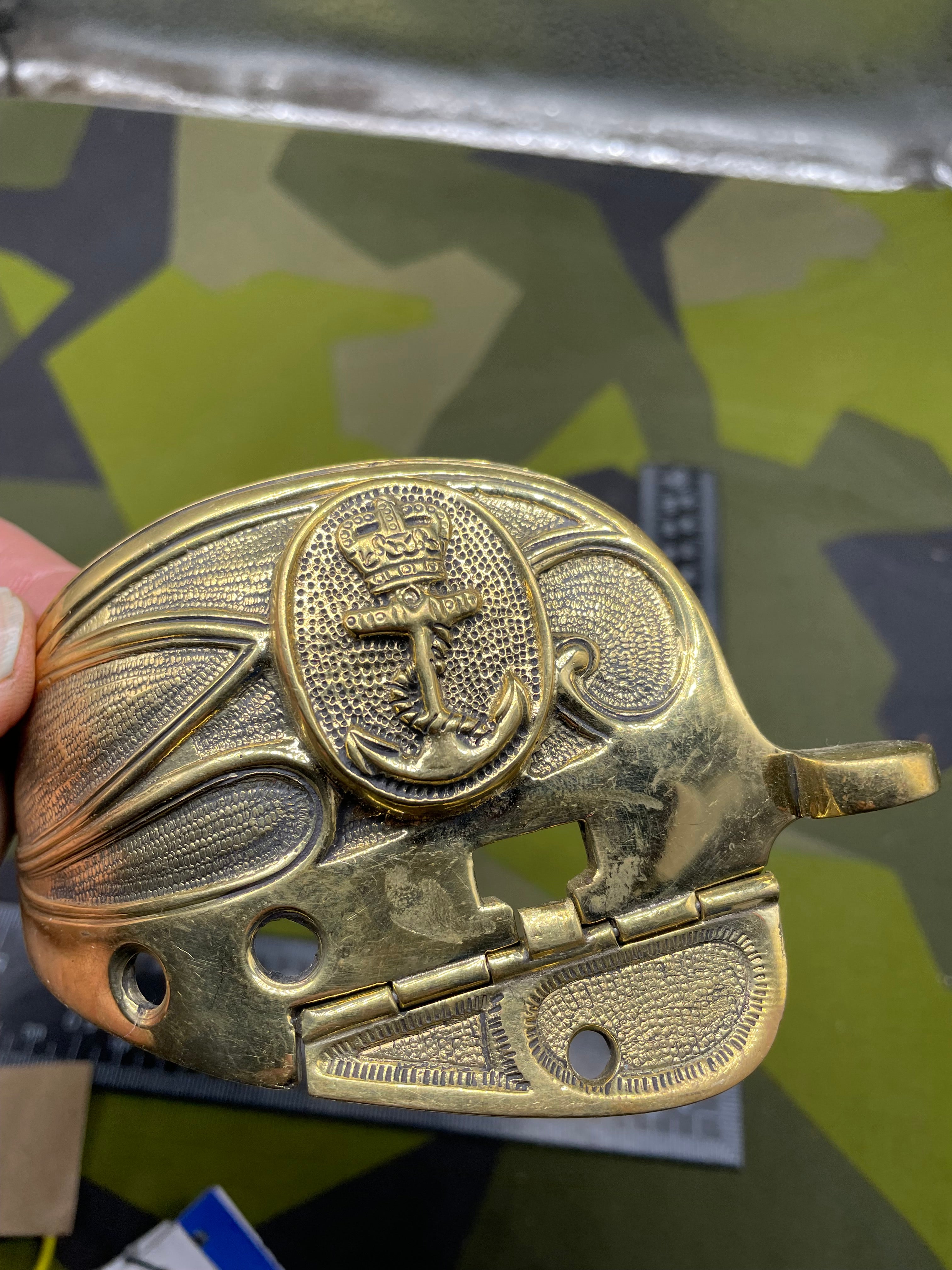 Original British Royal Navy Officer's Sword Gilt Hand-Guard - The Militaria Shop