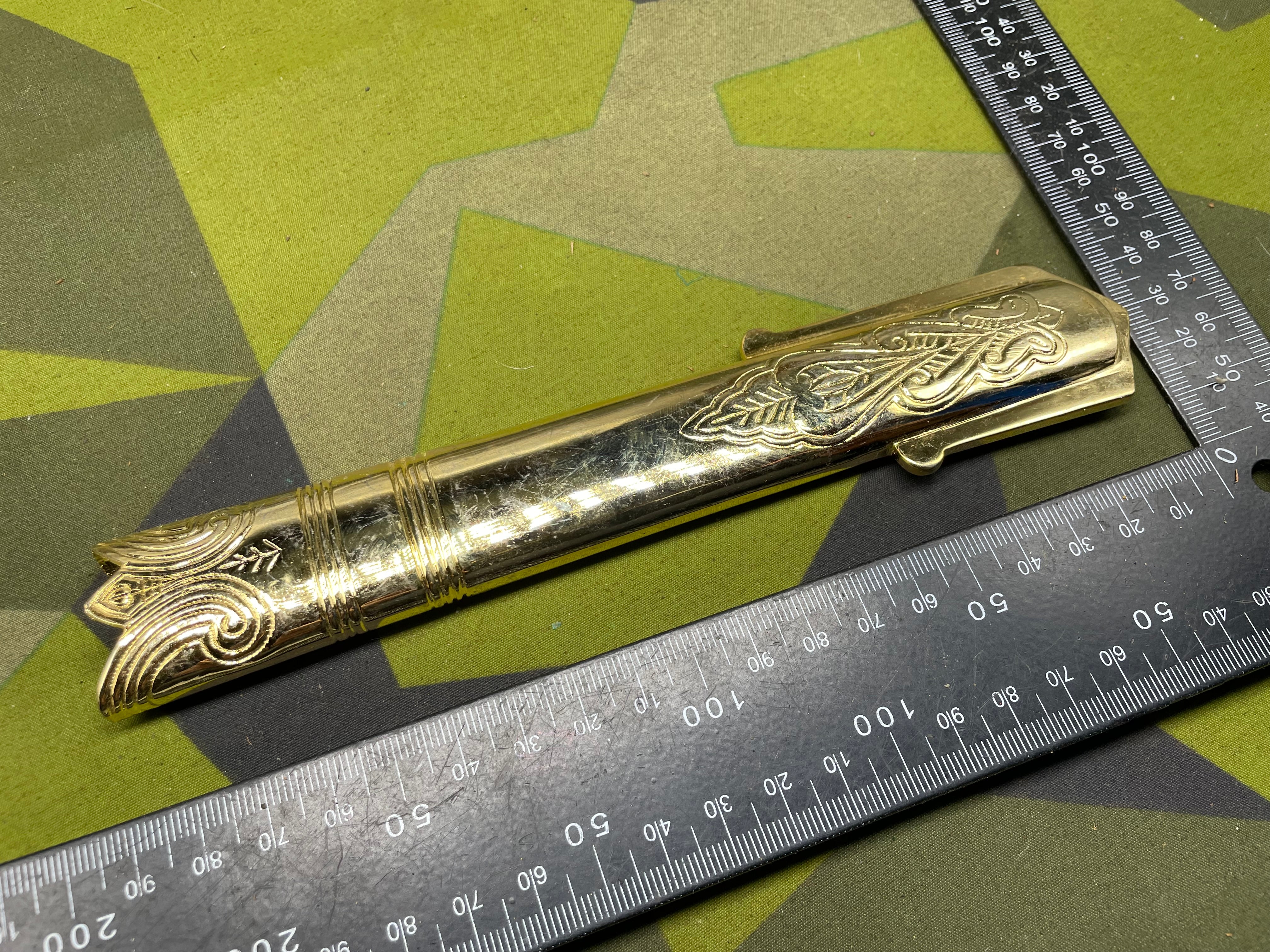Original British Royal Navy Officer's Gilt Sword Chape - The Militaria Shop