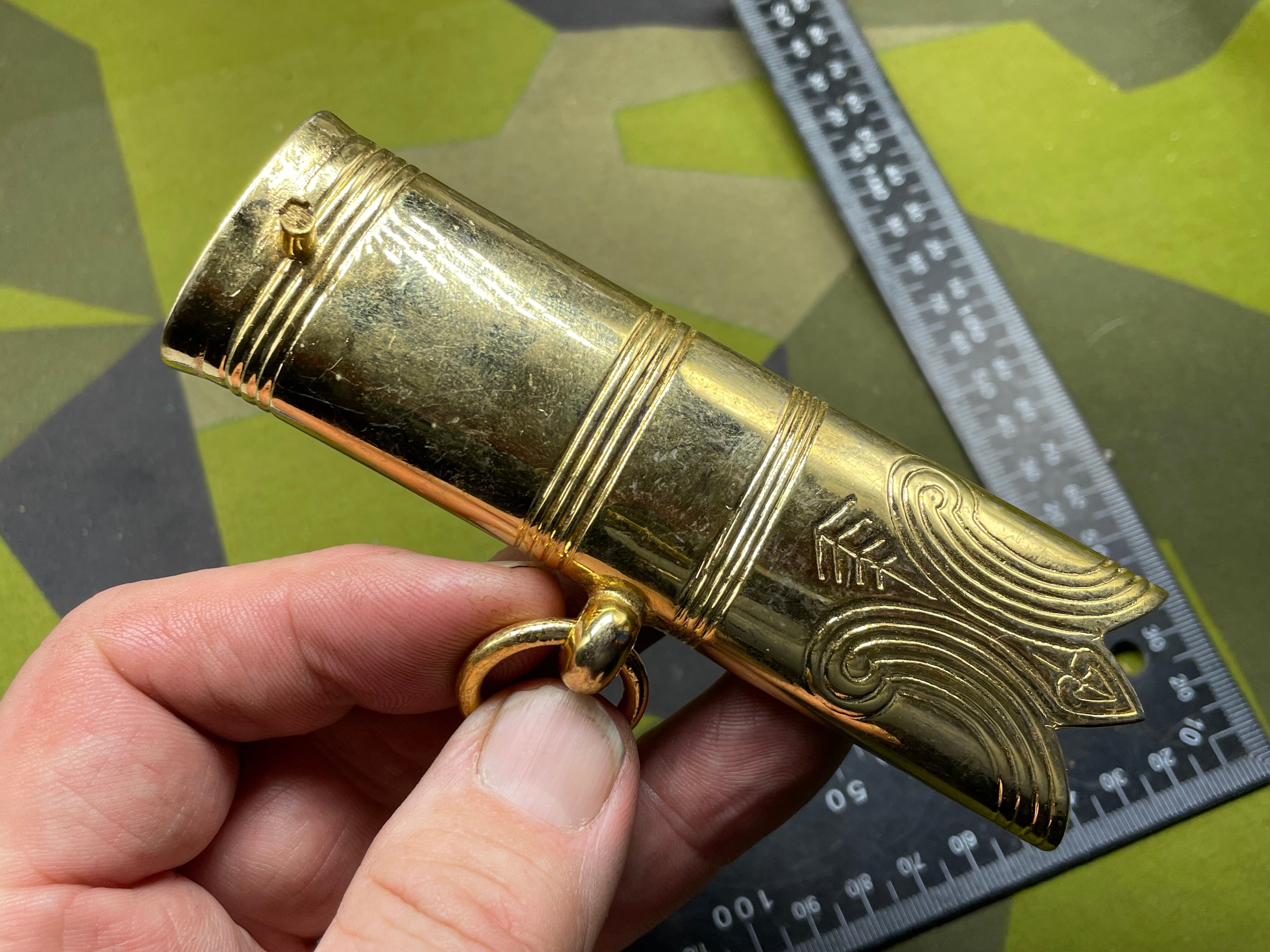 Original British Royal Navy Officer's Gilt Sword Scabbard Throat - The Militaria Shop