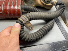 Load image into Gallery viewer, Original WW2 British Army Soldier's T-Mic Long Hose Gas Mask & Dog Tag RNVR - The Militaria Shop