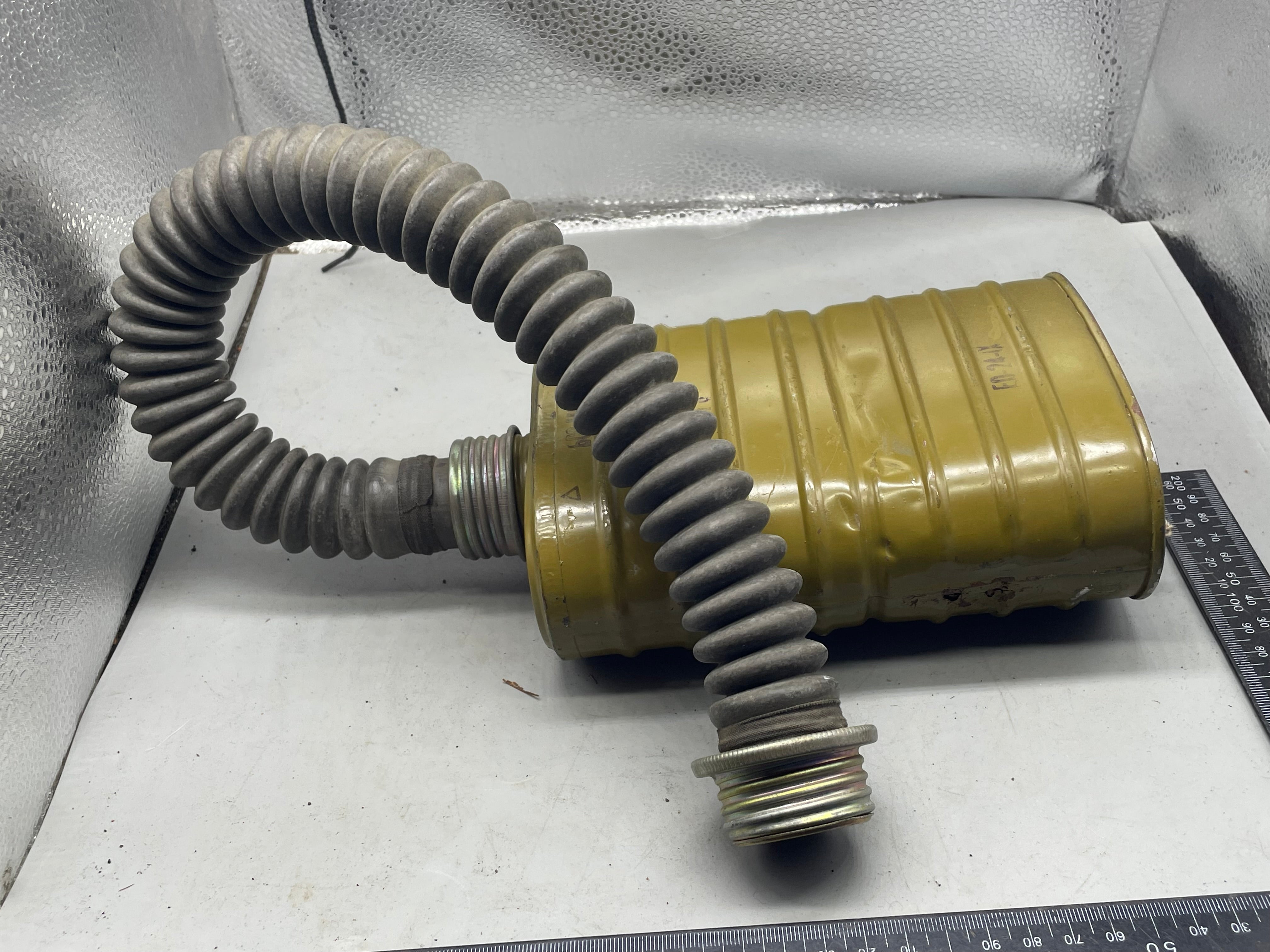 Polish Army Gas Mask Filter and Tube - The Militaria Shop