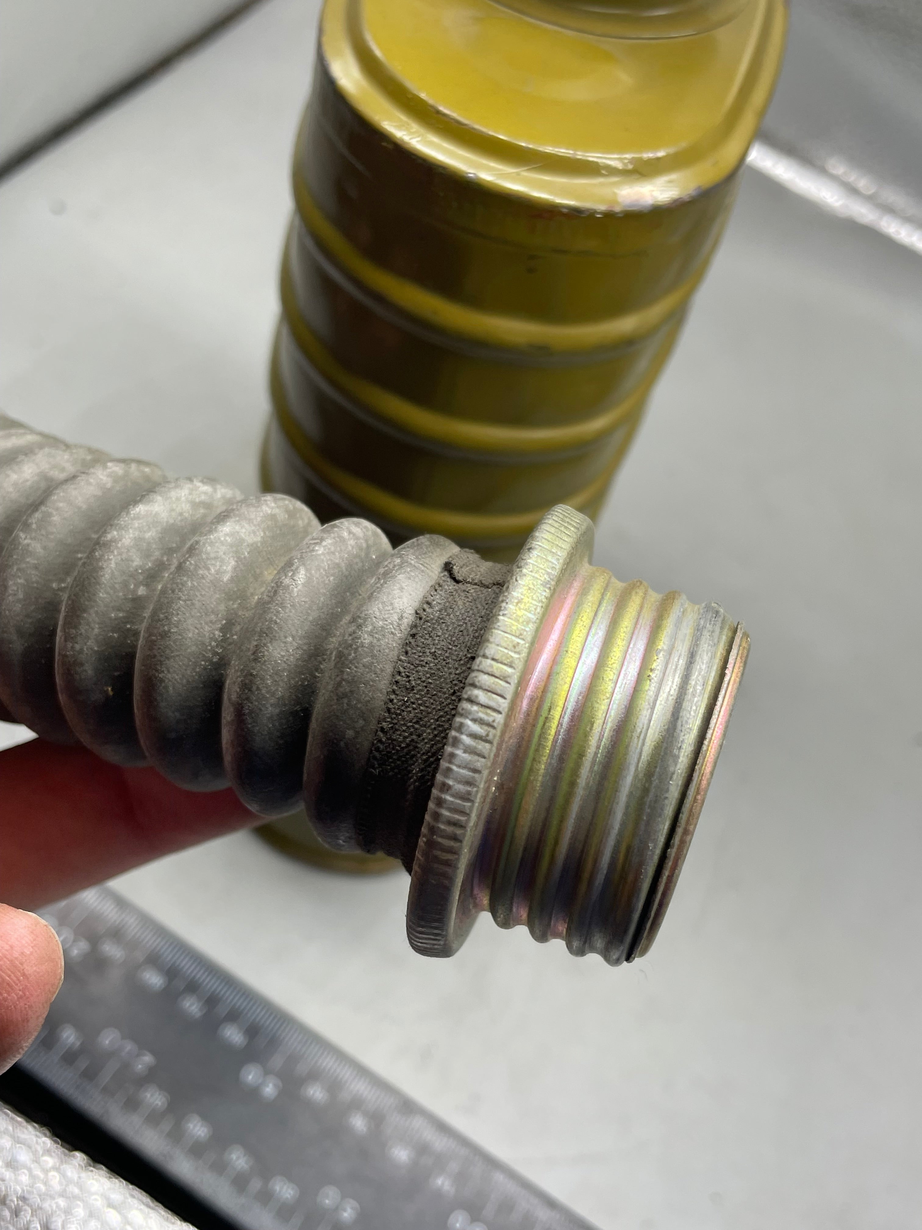 Polish Army Gas Mask Filter and Tube - The Militaria Shop