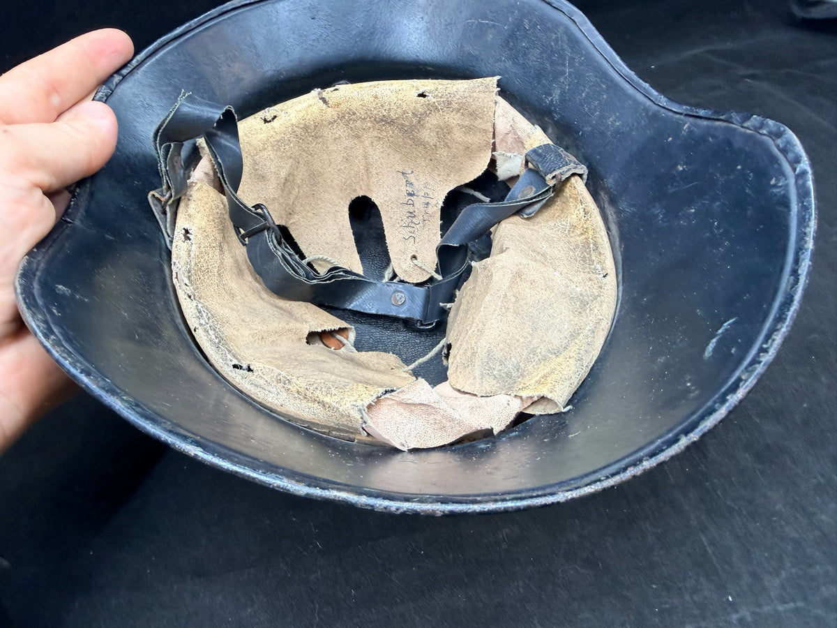 Original WW2 German M38 Luftschutz Gladiator Helmet - Complete - The Militaria Shop