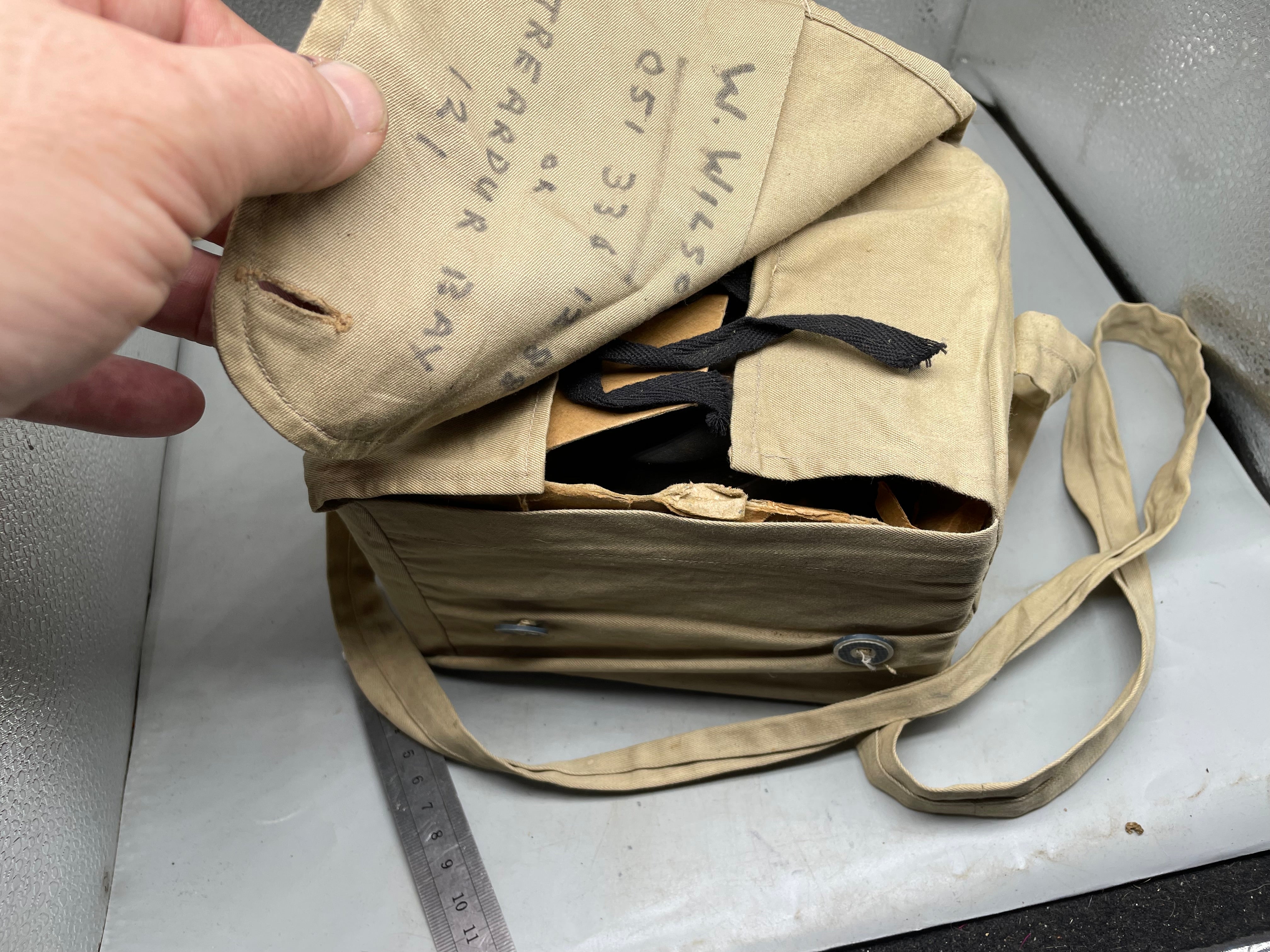 Original British Civilian Gas Mask in Cardboard Carrying Box - The Militaria Shop