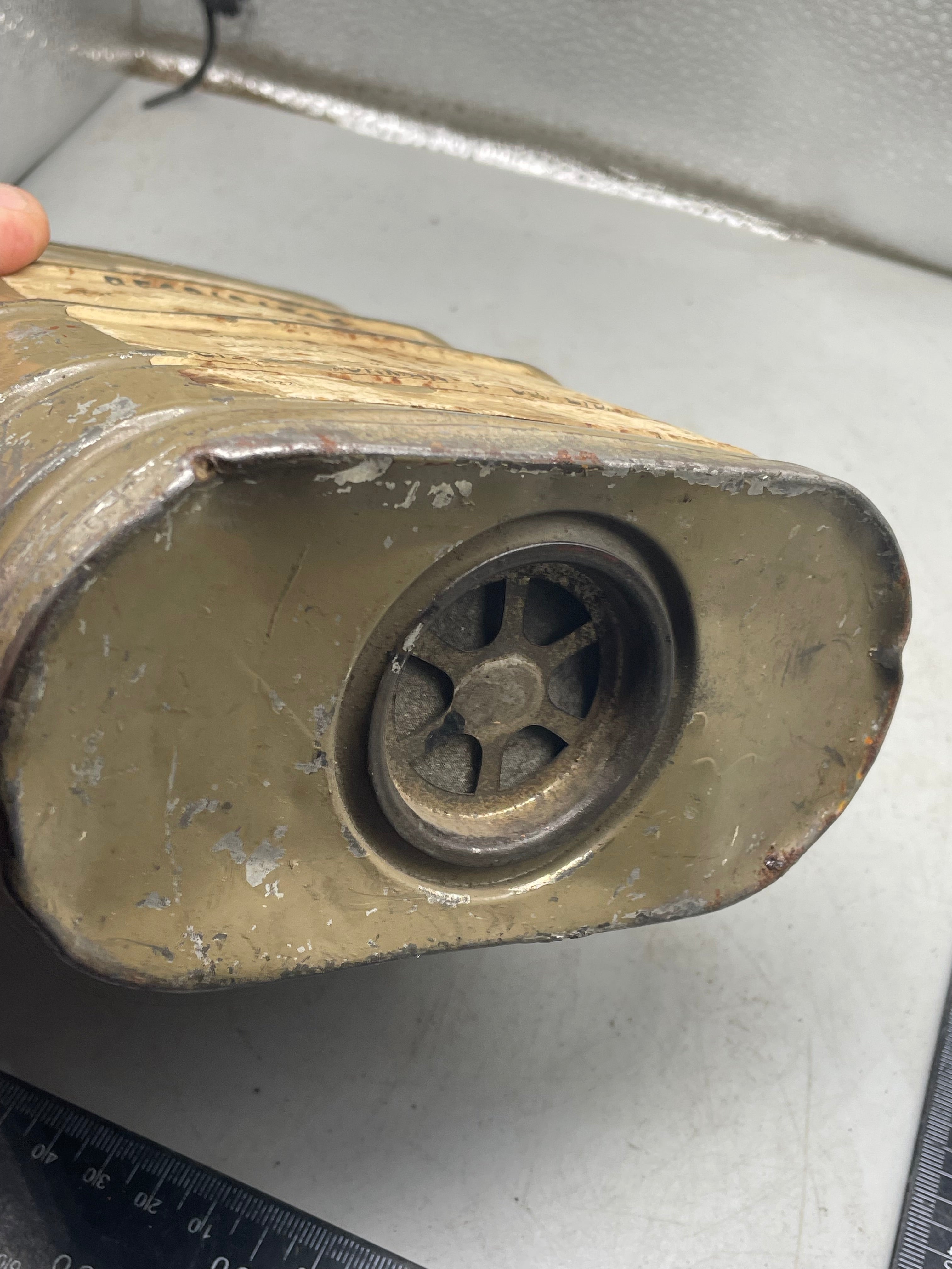 Rare WW1 British Army Gas Mask Filter - with paper label - The Militaria Shop