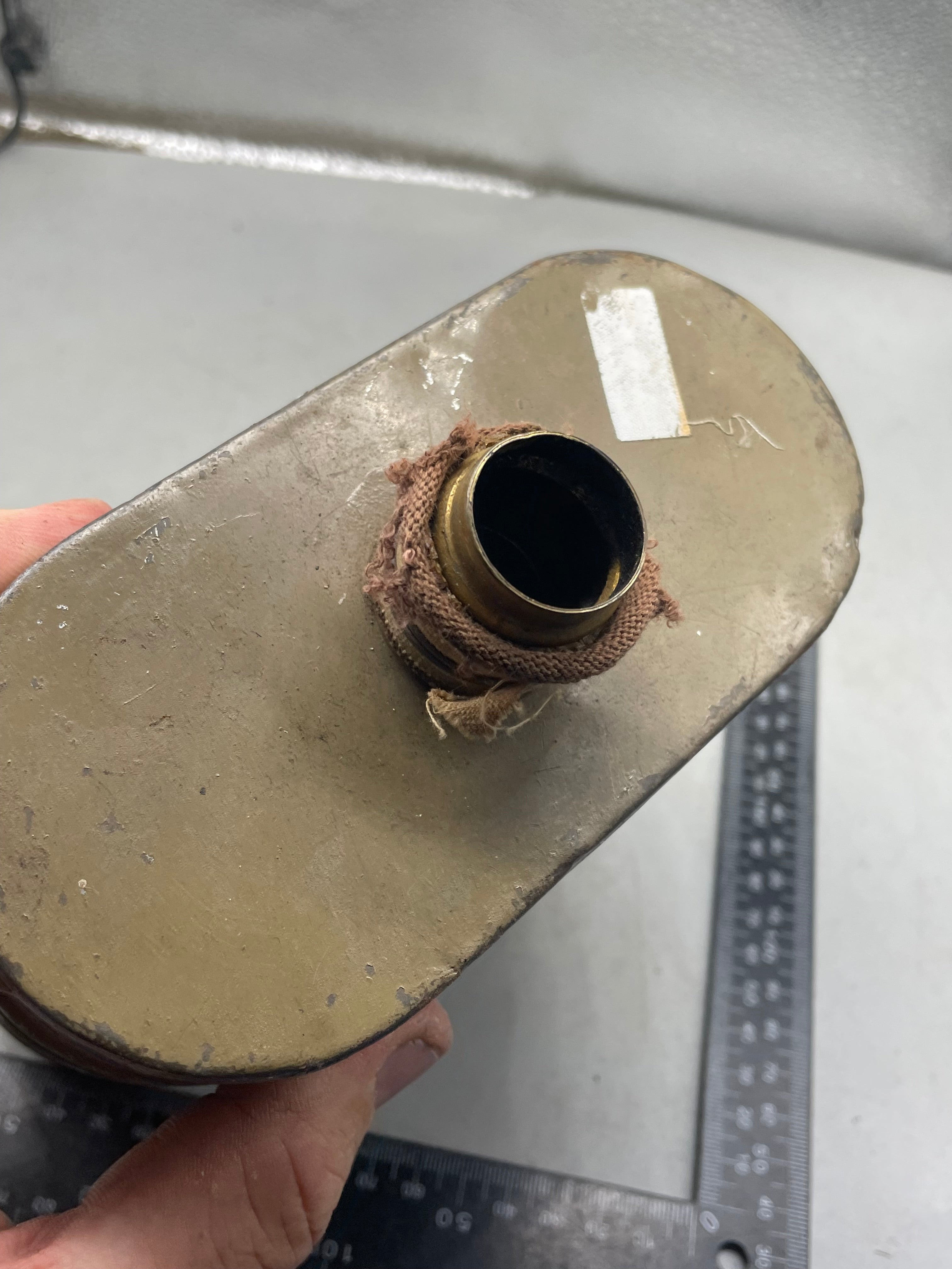 Rare WW1 British Army Gas Mask Filter - with paper label - The Militaria Shop