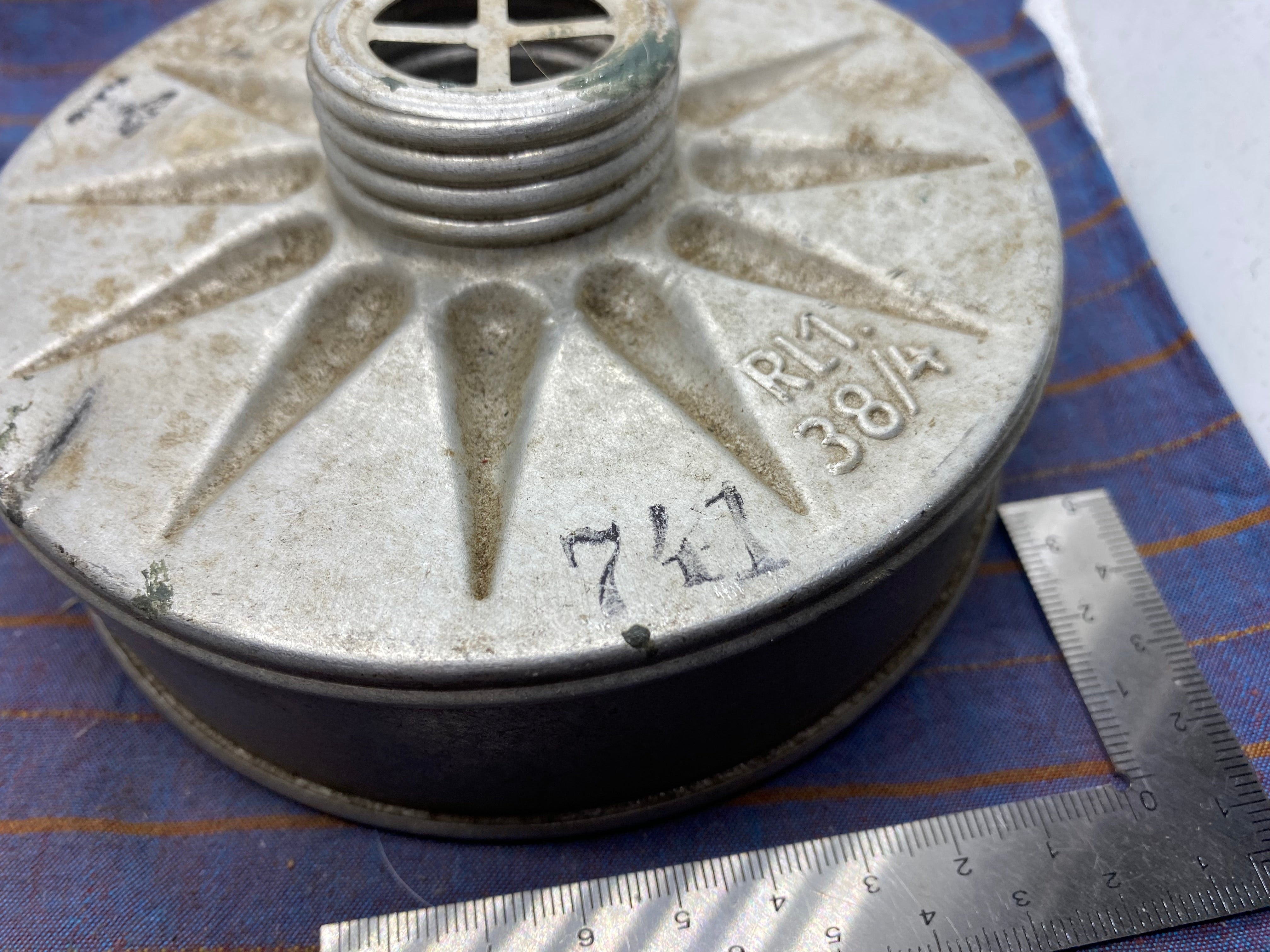 Original WW2 German Home Front Civilian Gas Mask Filter - 1938 Dated - The Militaria Shop