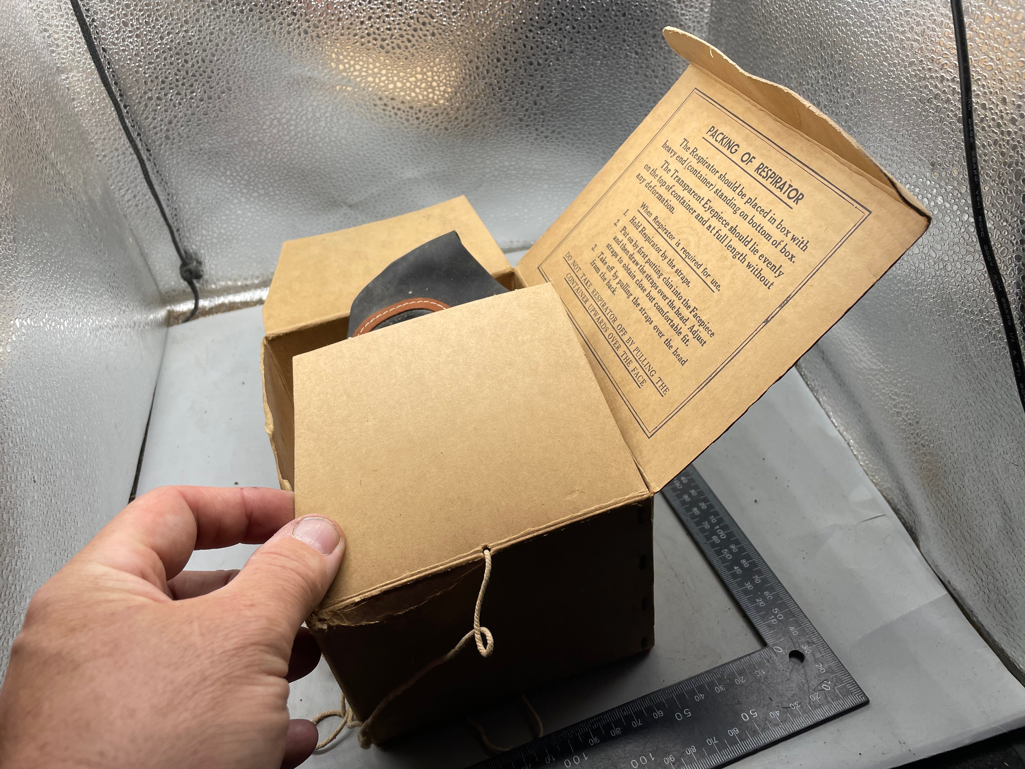 Civilian Gas Mask in Original Cardboard Box - WW2 British Home Front - The Militaria Shop