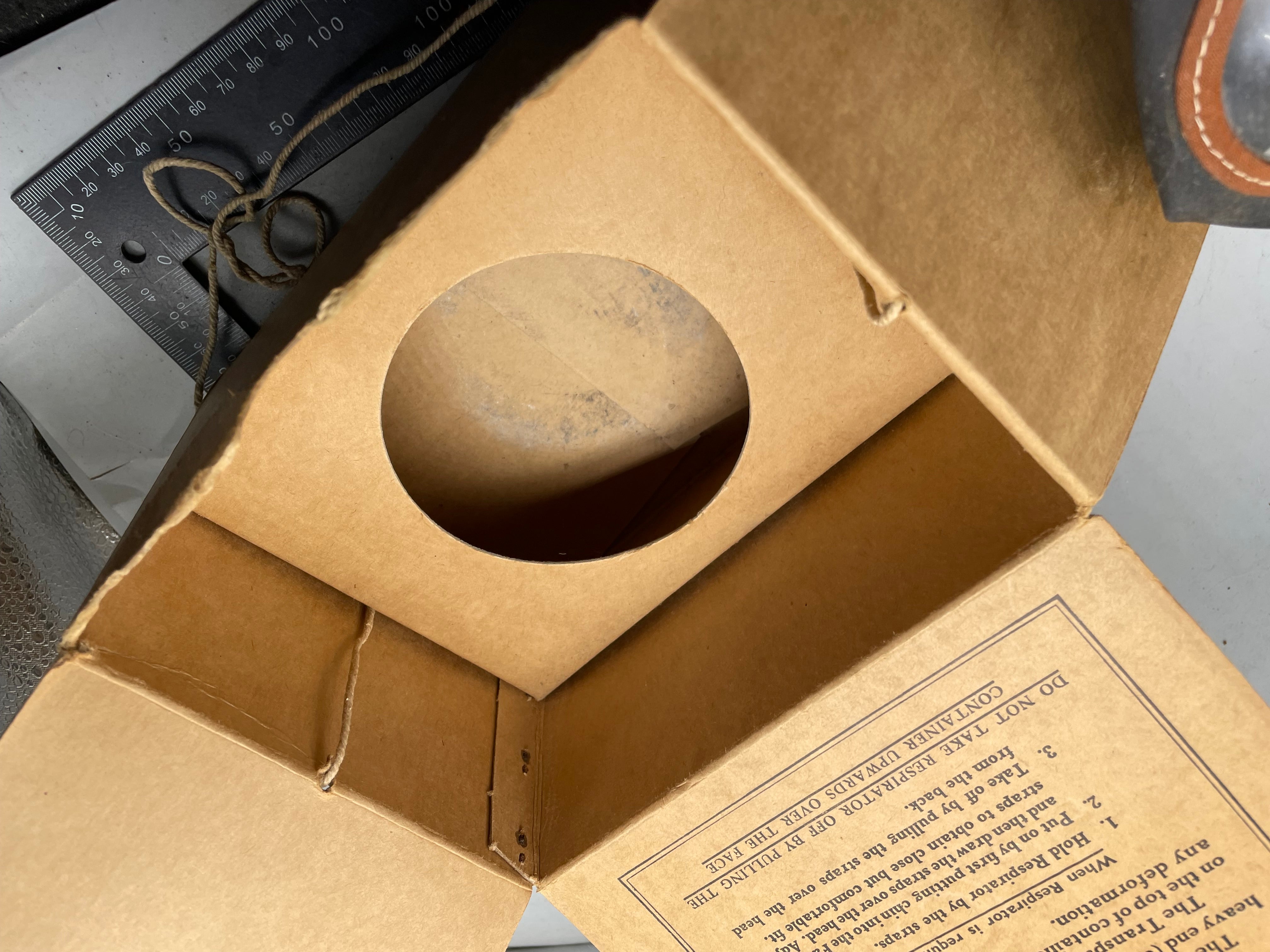 Civilian Gas Mask in Original Cardboard Box - WW2 British Home Front - The Militaria Shop