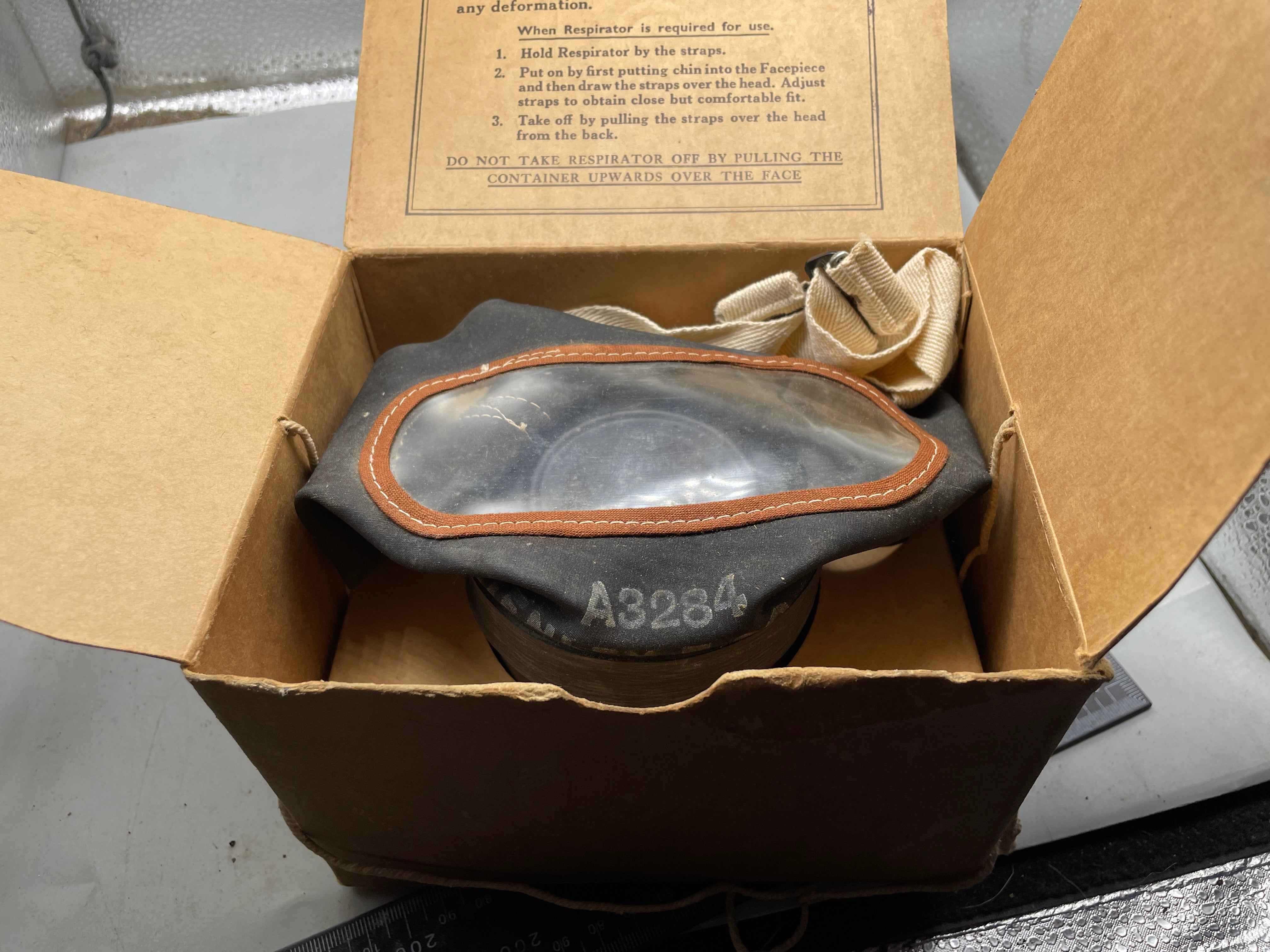Civilian Gas Mask in Original Cardboard Box - WW2 British Home Front - The Militaria Shop