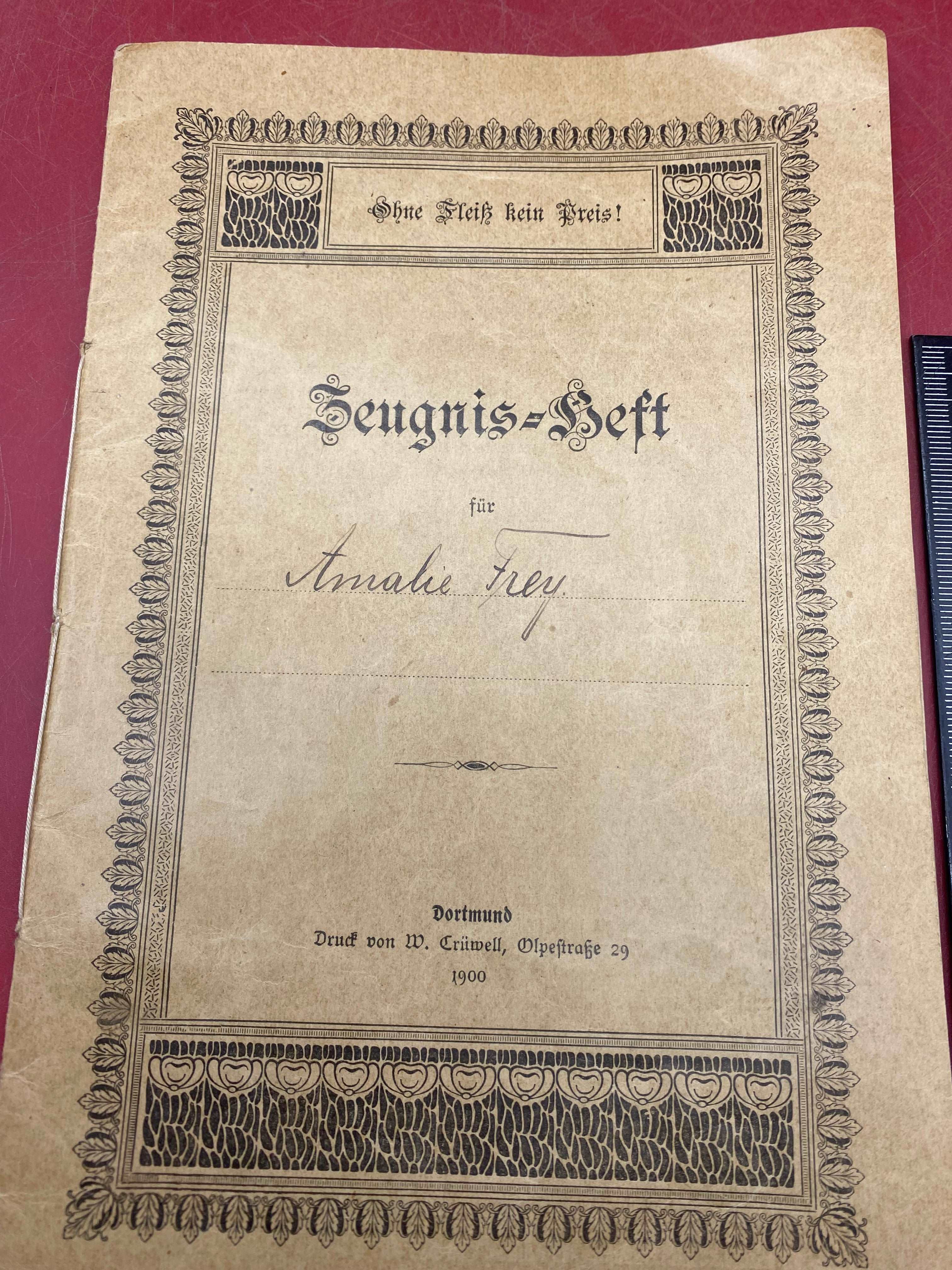1906 Dated German Family Tree / Heritage Booklet. 1900 - 1906. - The Militaria Shop