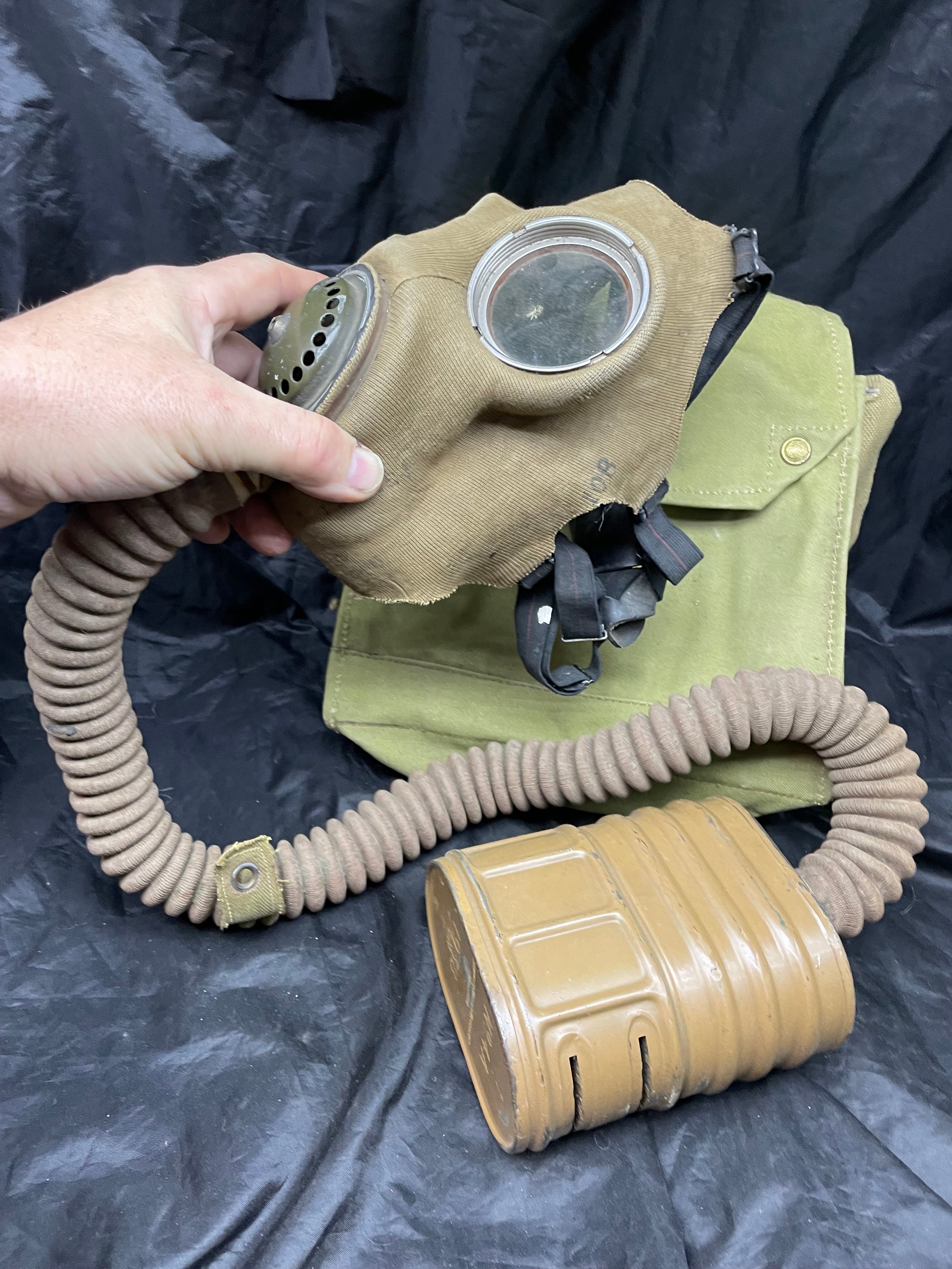 Original WW2 British Army Long-Hose Gas Mask with Bag - The Militaria Shop