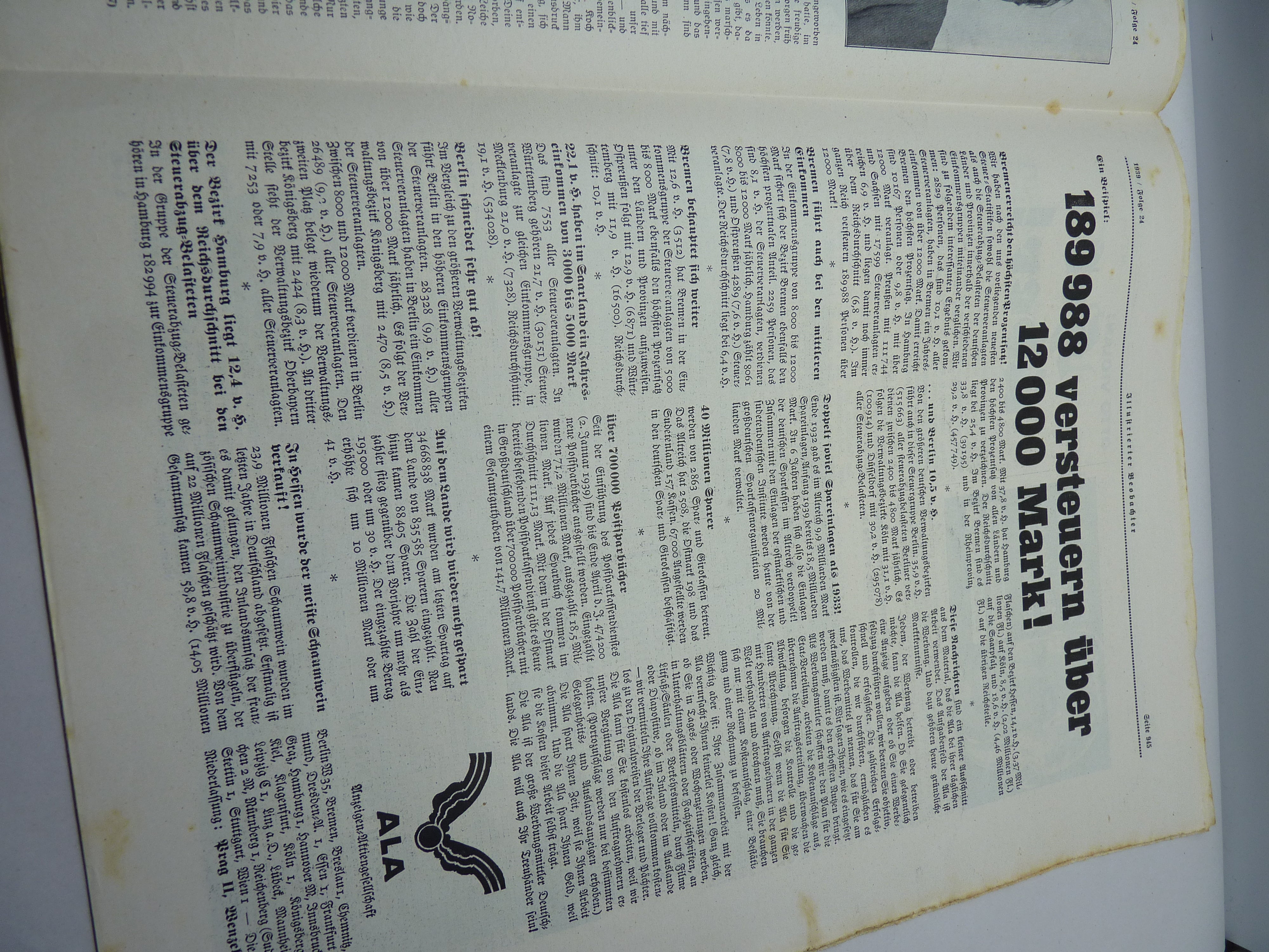 JB Juustrierter Beobachter NSDAP Magazine Original WW2 German - 15th June 1939 - The Militaria Shop