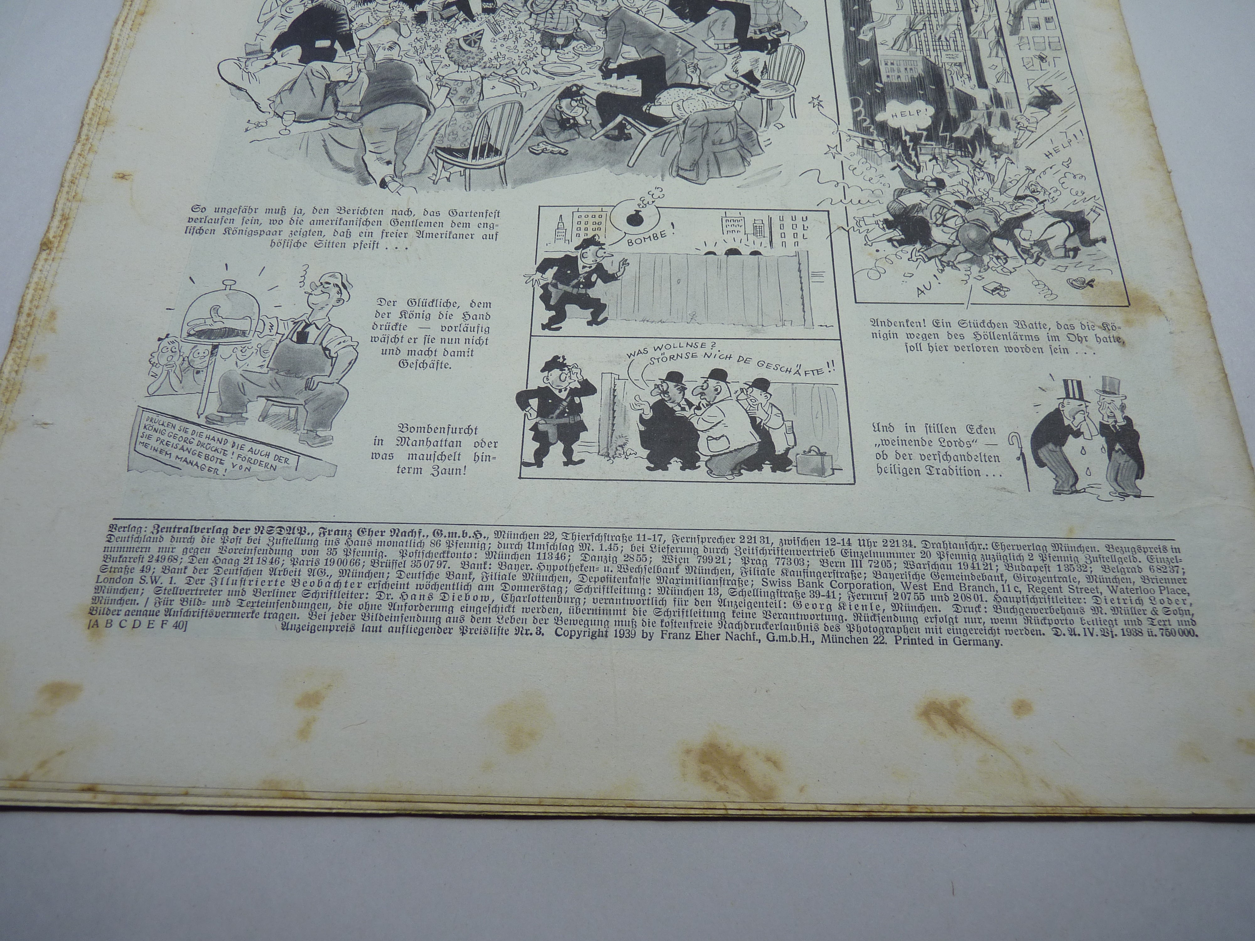 JB Juustrierter Beobachter NSDAP Magazine Original WW2 German - 22nd June 1939 - The Militaria Shop