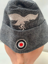 Charger l'image dans la galerie, Great quality reproduction WW2 German Luftwaffe Airforce M40 side cap - The Militaria Shop