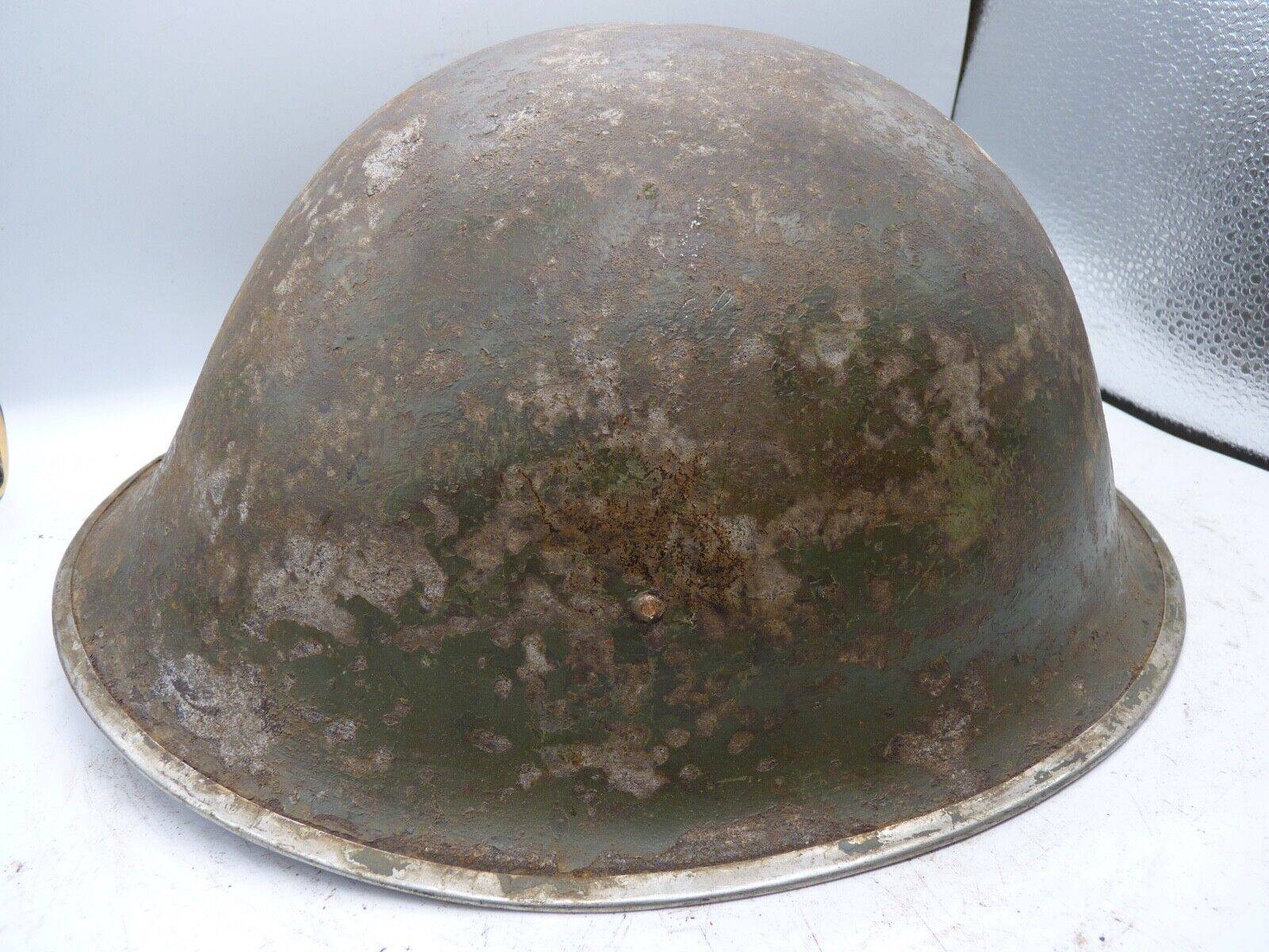 Original WW2 British / Canadian Army Mk3 High Rivet Turtle Army Combat Helmet - The Militaria Shop