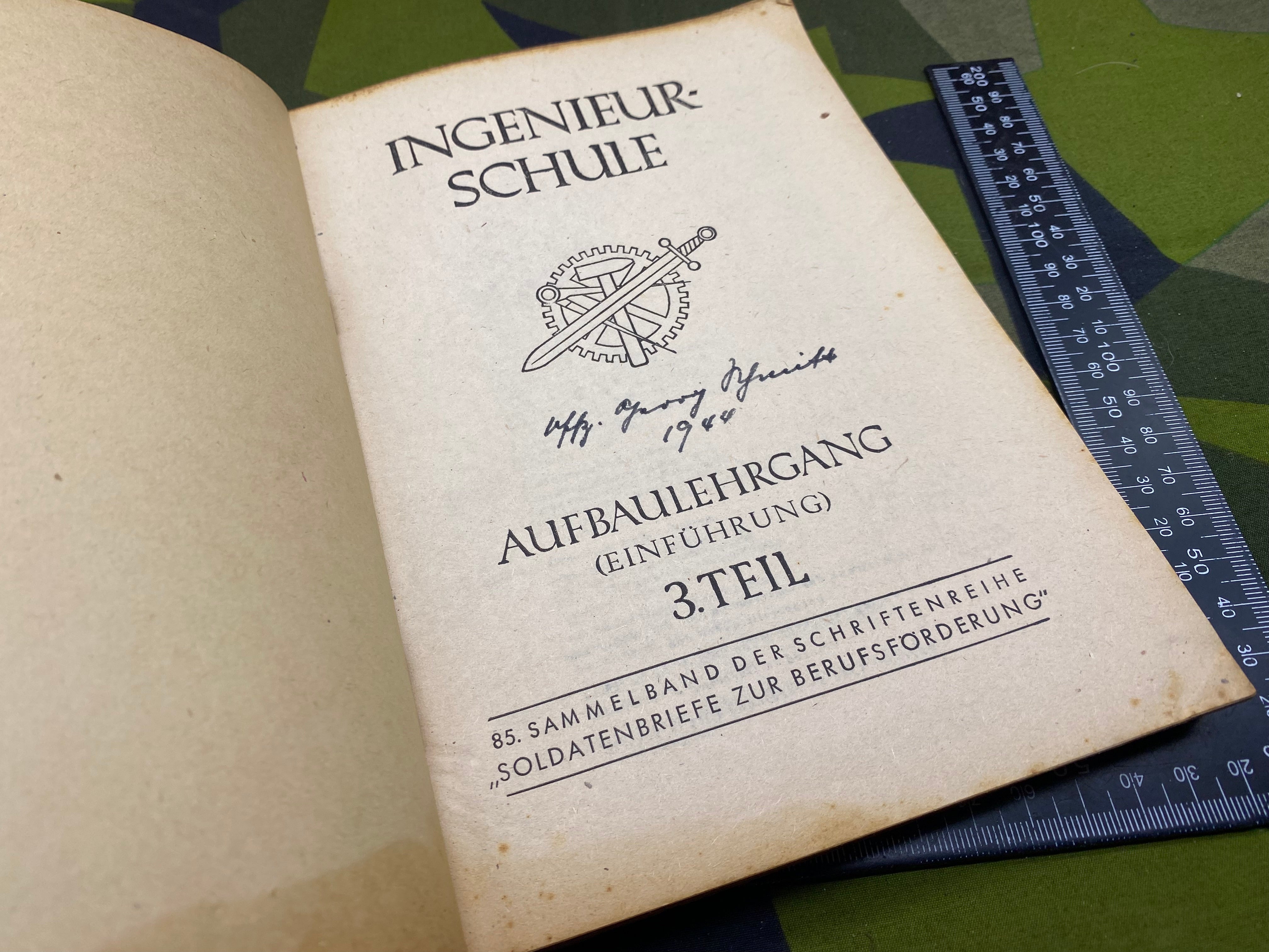 Original WW2 German Army - 1944 Dated Technical Manual 3 for Engineering School - The Militaria Shop