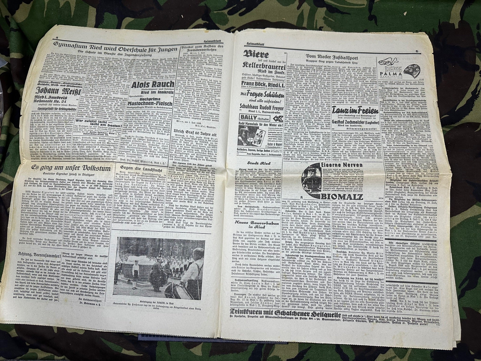 Original WW2 German Party Heimatblatt Political Newspaper - 7th July 1938 - The Militaria Shop