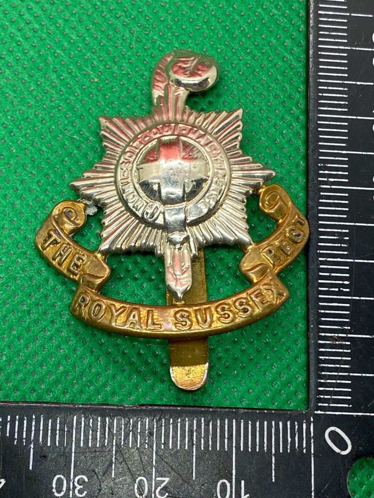 Original Ww1 Ww2 British Army Royal Sussex Regiment Cap Badge The Militaria Shop 0376