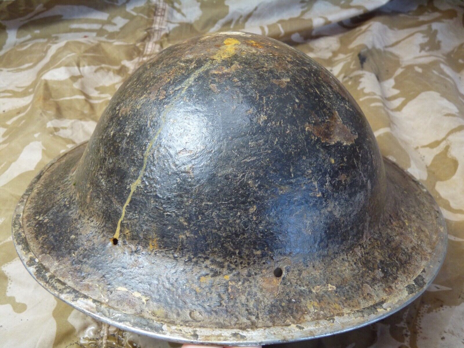 Original WW2 British Style South African Mk2 Army Combat Helmet - The Militaria Shop