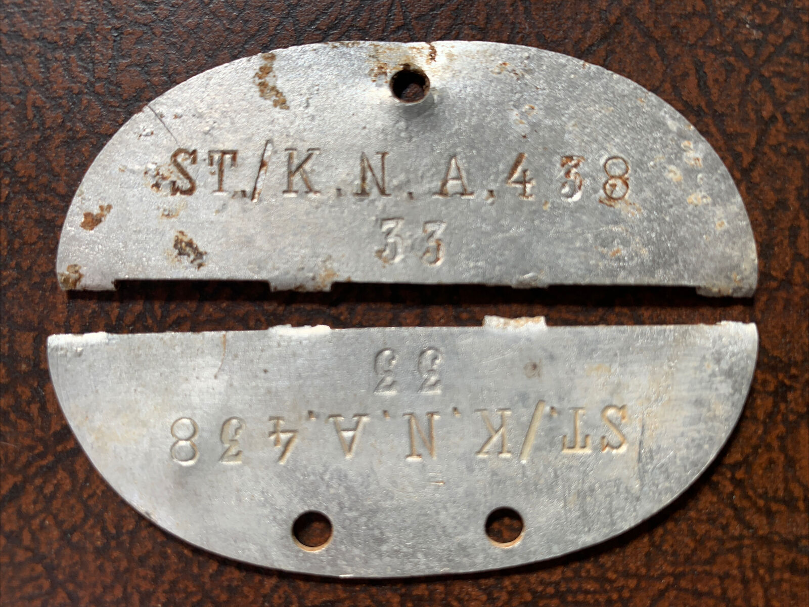 WW2 German Dog Tag - Soldiers Captured As A Unit - No 33 - ST./K.N.A ...