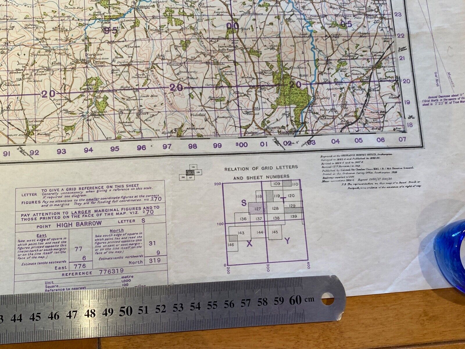 WW2 British Army 1931 dated MILITARY EDITION General Staff map RIVER TORRIDGE. - The Militaria Shop