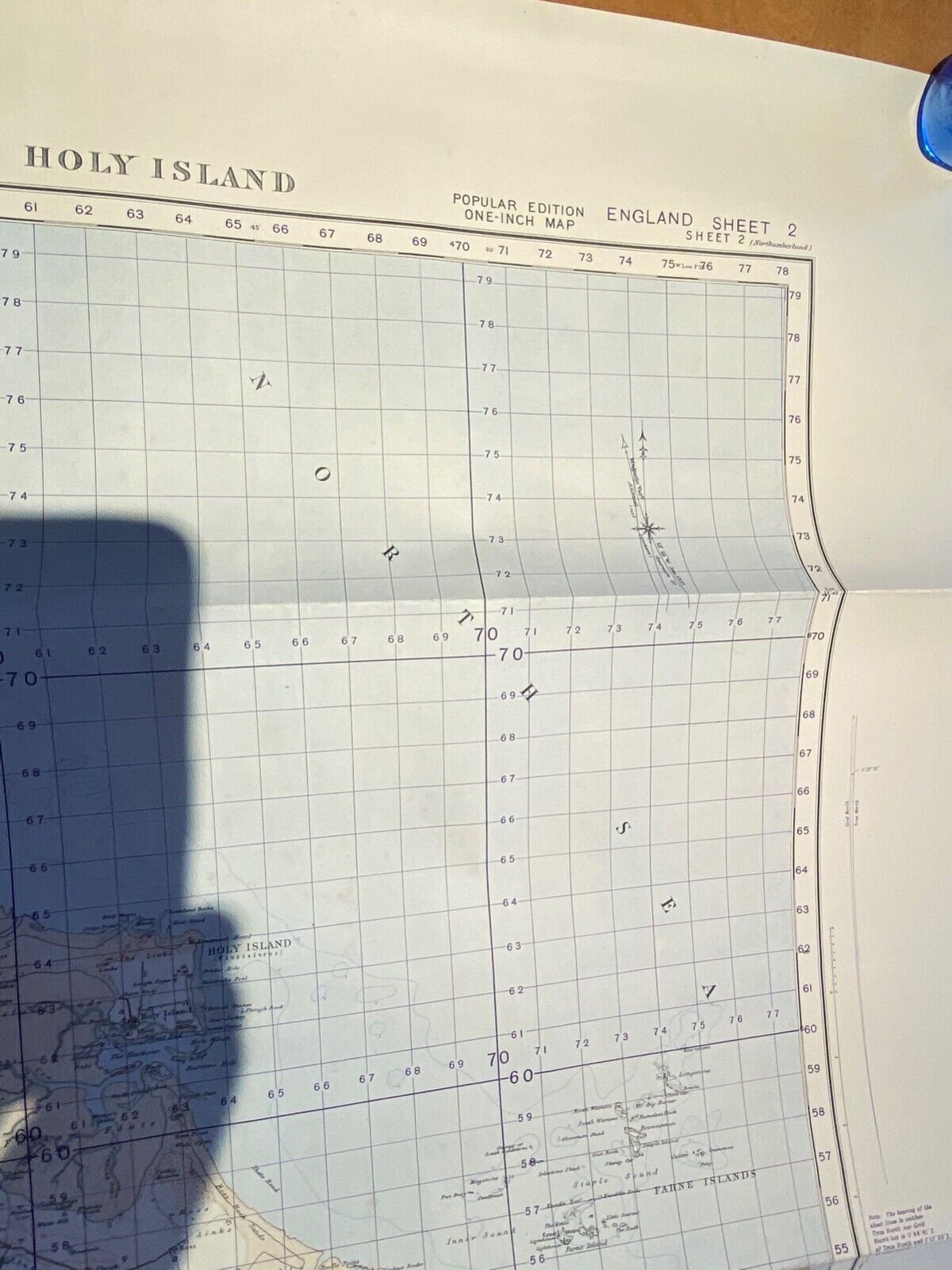 WW2 British Army 1932 MILITARY EDITION General Staff map HOLY ISLAND. - The Militaria Shop