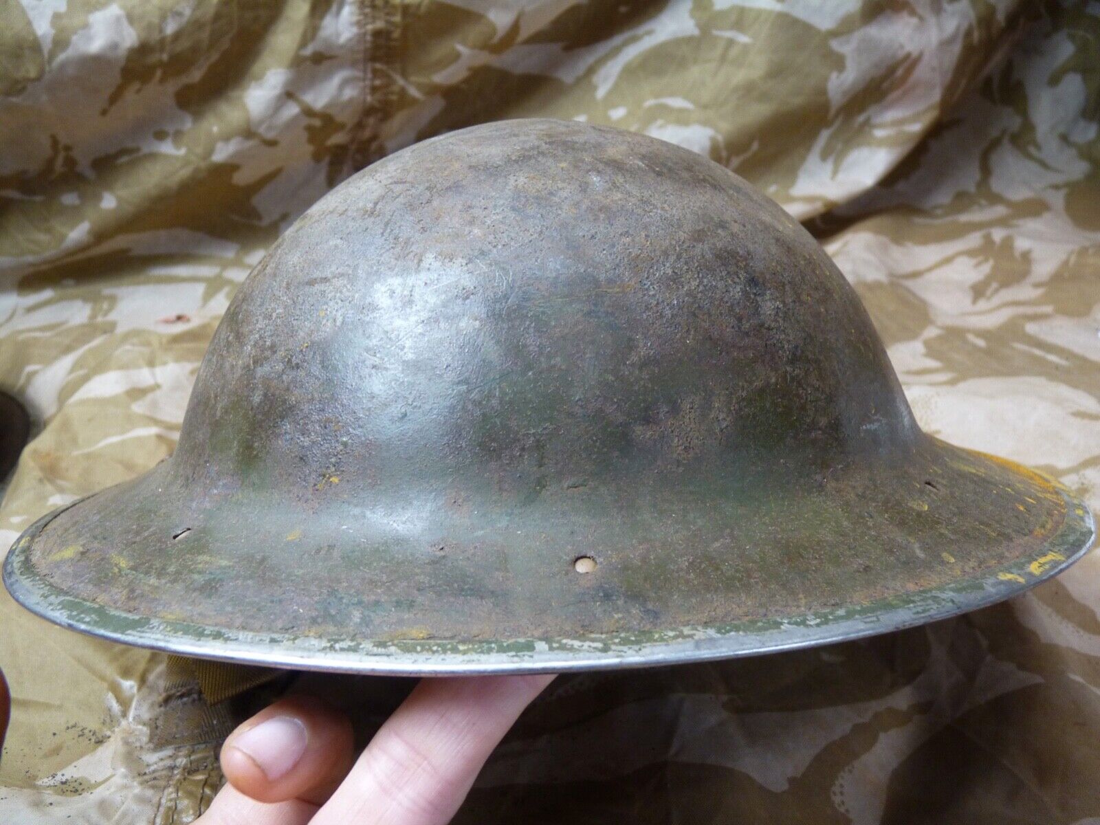 Original WW2 British Style South African Mk2 Army Combat Helmet - The Militaria Shop