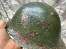 Load image into Gallery viewer, Original WW2 British / Canadian Army Mk3 High Rivet Turtle Helmet & Liner - The Militaria Shop