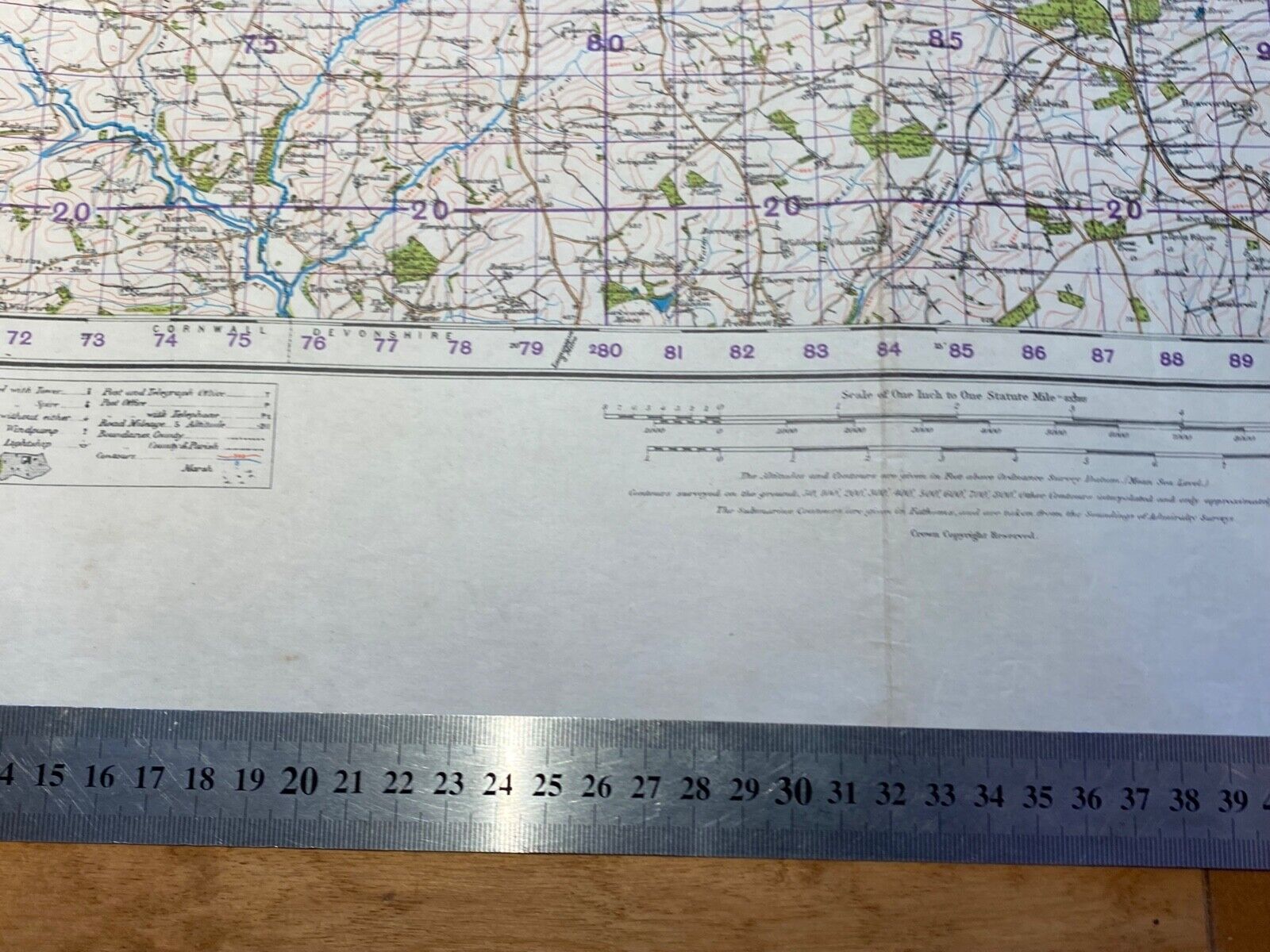WW2 British Army 1931 dated MILITARY EDITION General Staff map RIVER TORRIDGE. - The Militaria Shop