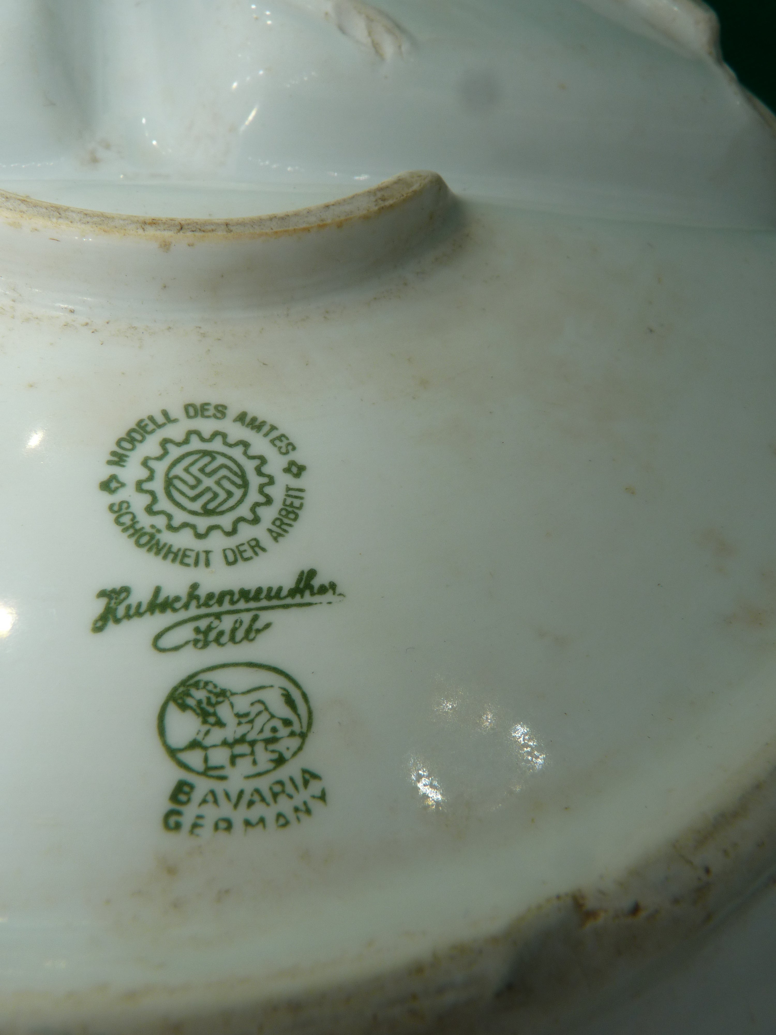 WW2 German Army DAF Mess Serving 3 Sectioned Porcelain Plate - The Militaria Shop