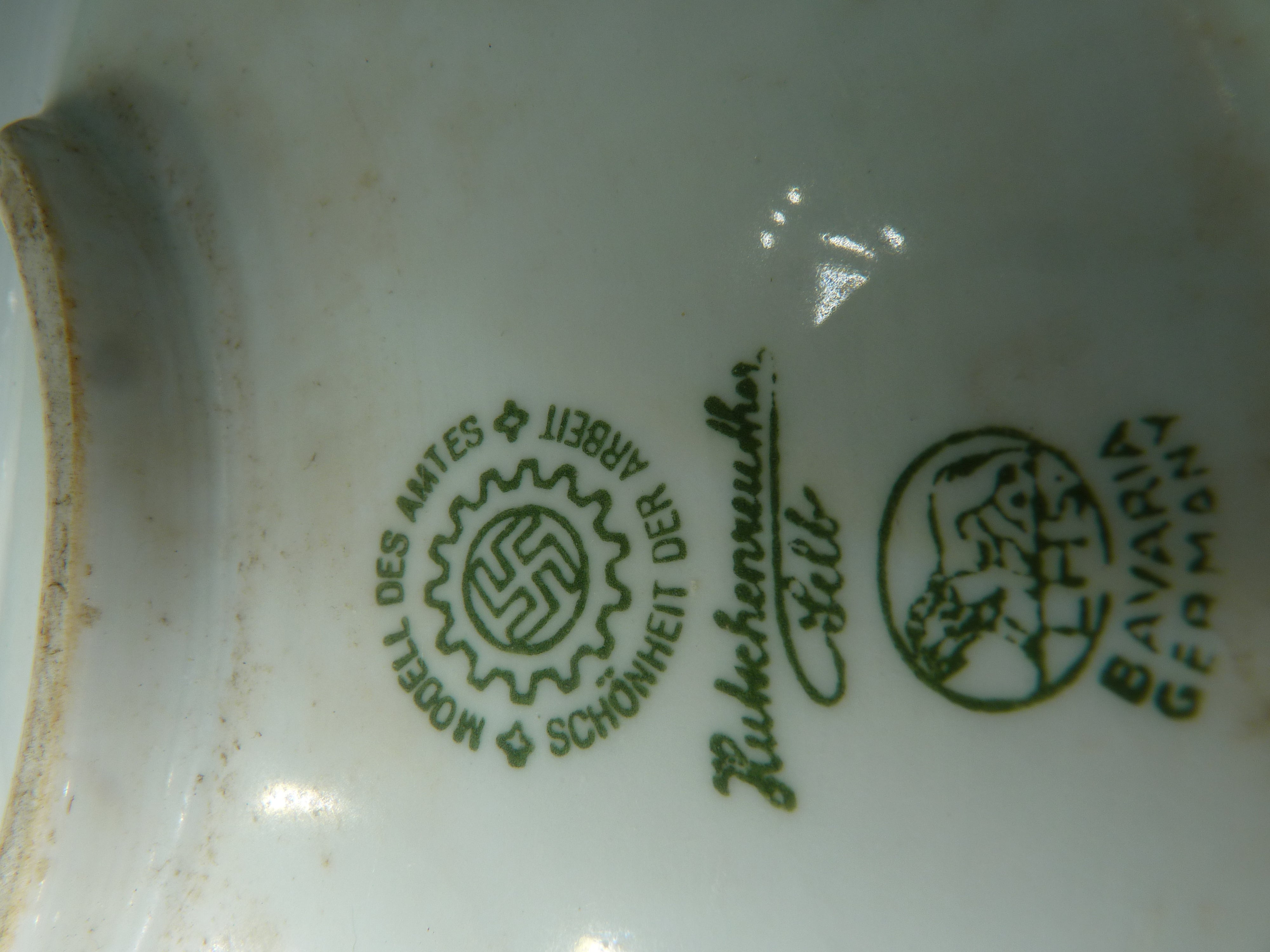 WW2 German Army DAF Mess Serving 3 Sectioned Porcelain Plate - The Militaria Shop