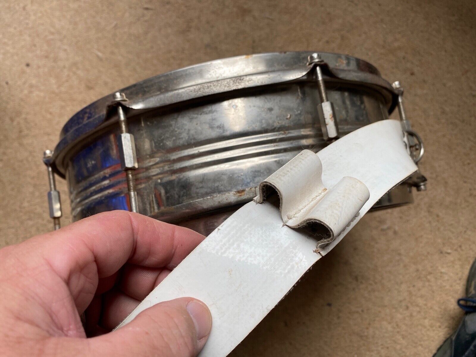 Cold War ERA Soviet Union Army marching drum with matching belt and buckle - The Militaria Shop