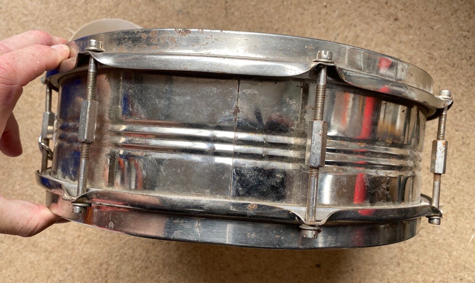 Cold War ERA Soviet Union Army marching drum with matching belt and buckle - The Militaria Shop